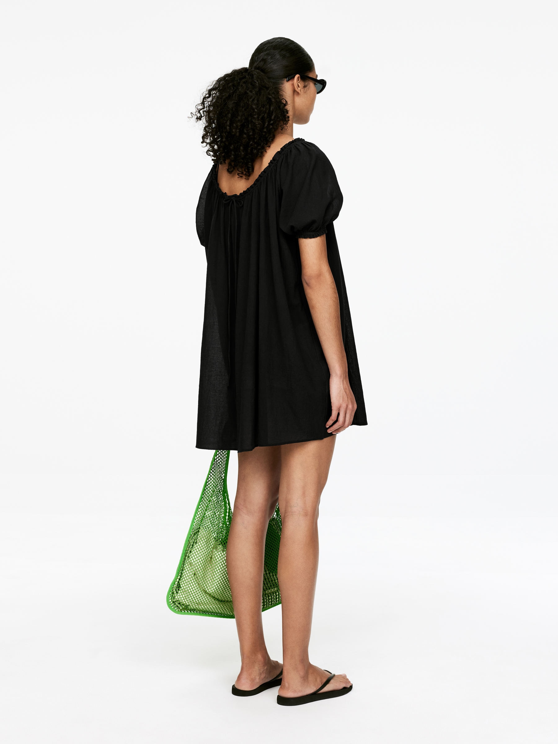 Cotton Voile Beach Dress - Black - Loose fit - Women - StillMedia/Lookbook - 6