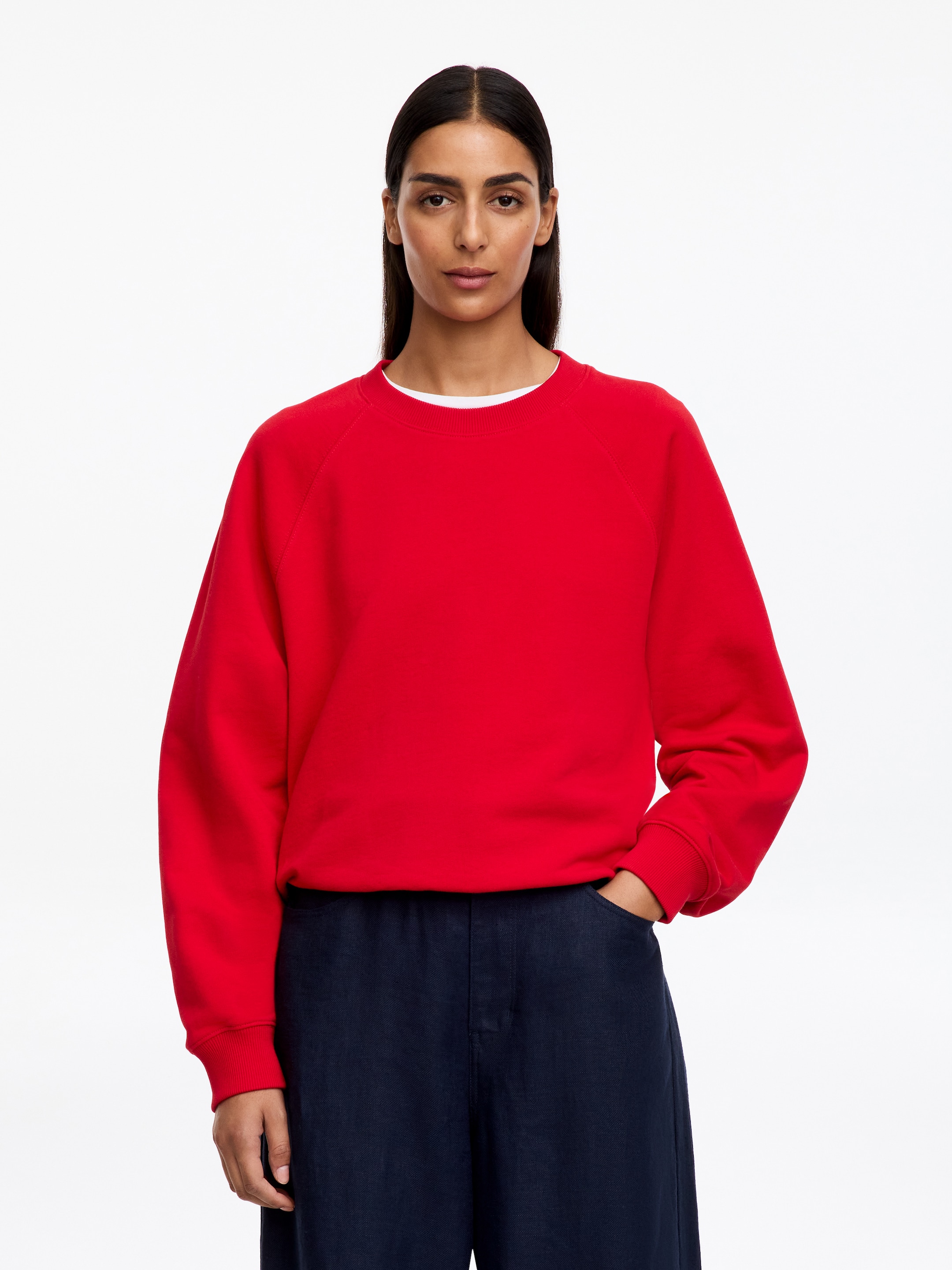 Frottee-Sweatshirt - Rot - Regular Fit - women - StillMedia/Lookbook - 5