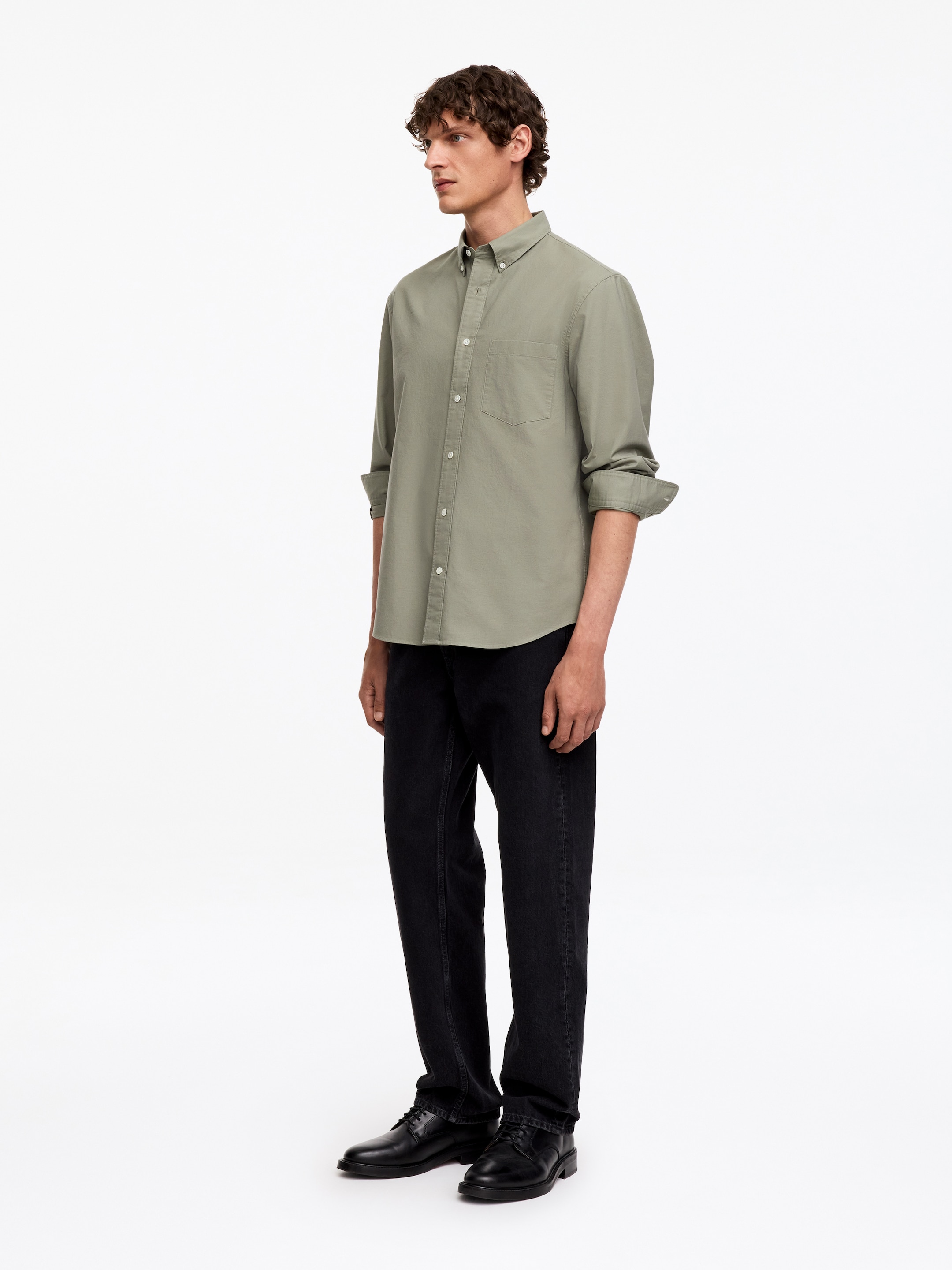 Regular Oxford Shirt - Dusty Green - Regular fit - men - StillMedia/Lookbook - 4