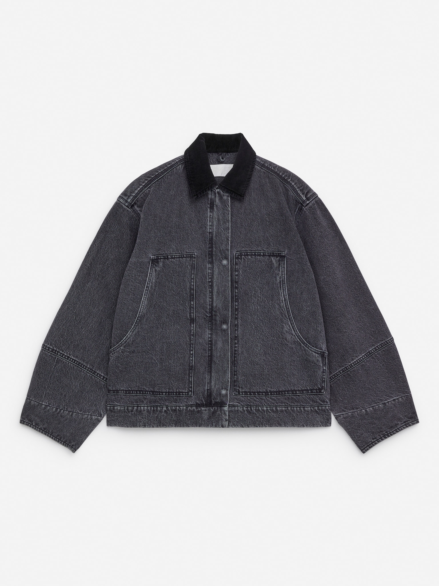 Cotton Canvas Jacket - Washed Grey - 2