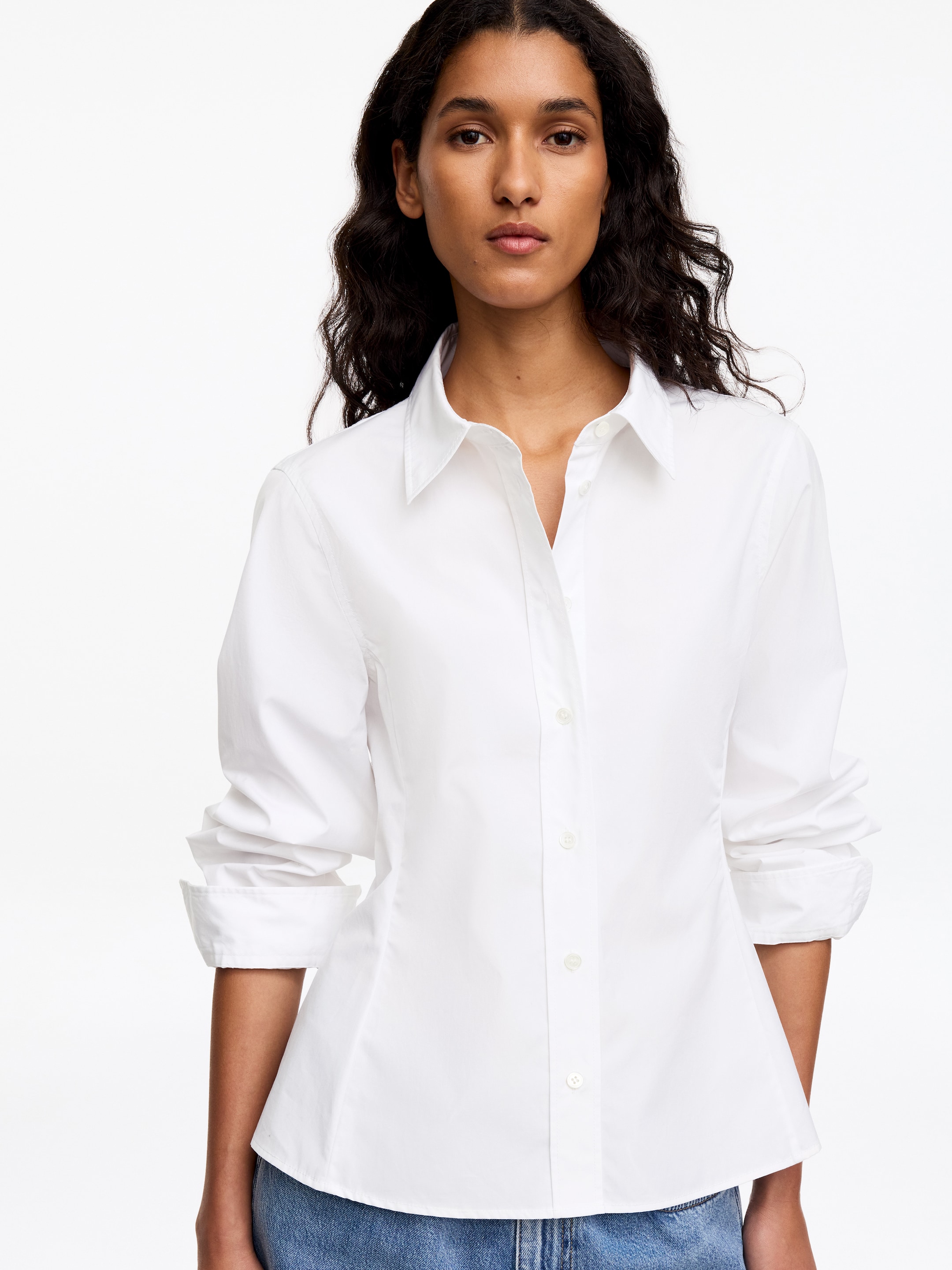 Camicia aderente in popeline di cotone - Bianco - Regular fit - Women - StillMedia/Lookbook - 9