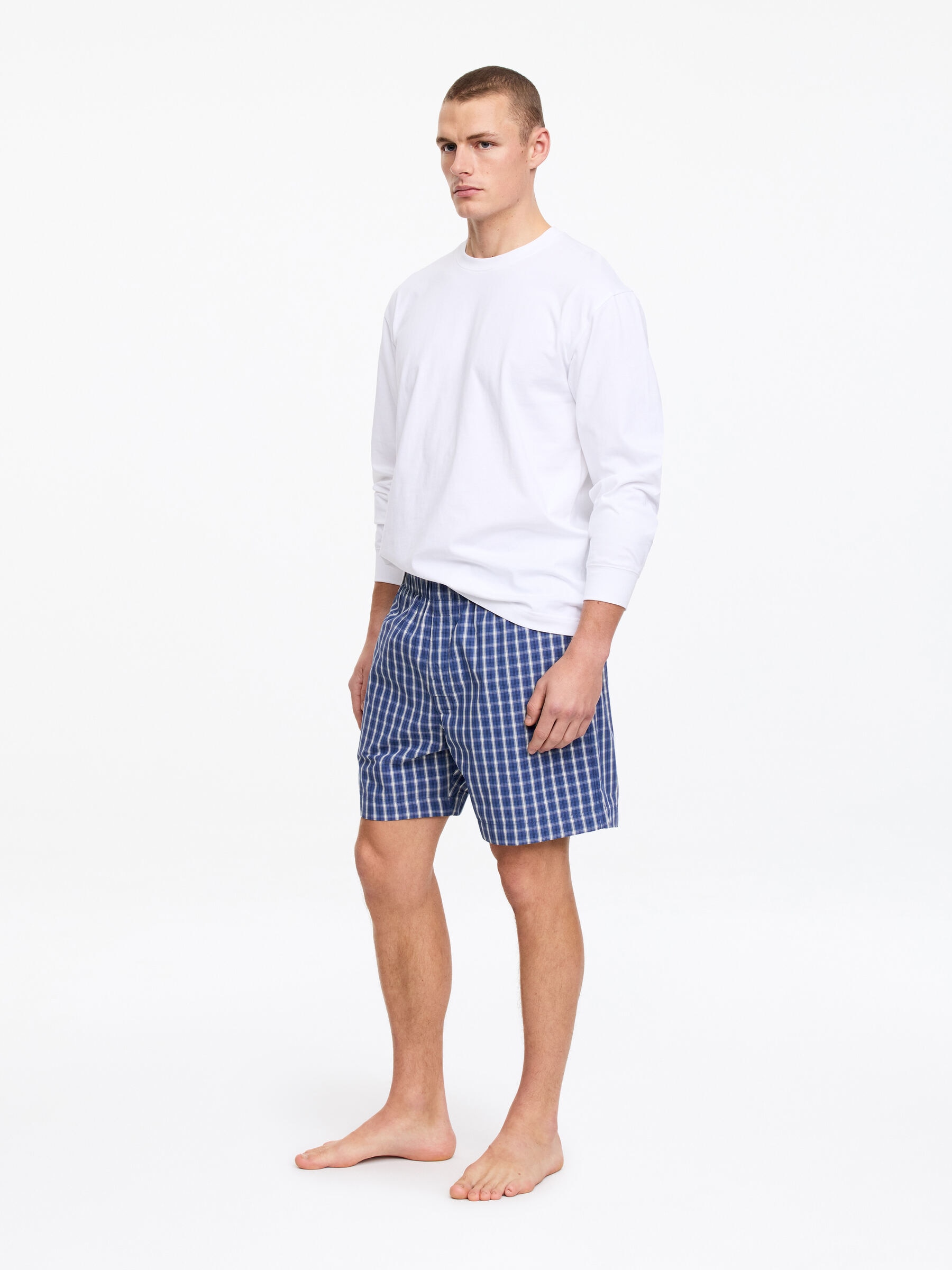 Kurze Pyjamahose - Blau/Karos - Regular Fit - Herren - StillMedia/Lookbook - 4
