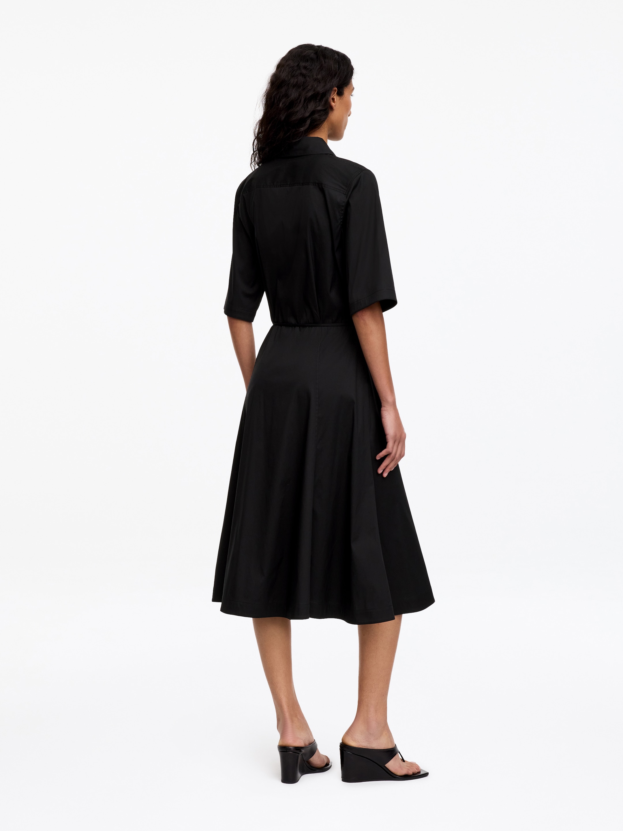 Robe-chemise en coton - Noir - Regular fit - Femme - StillMedia/Lookbook - 5