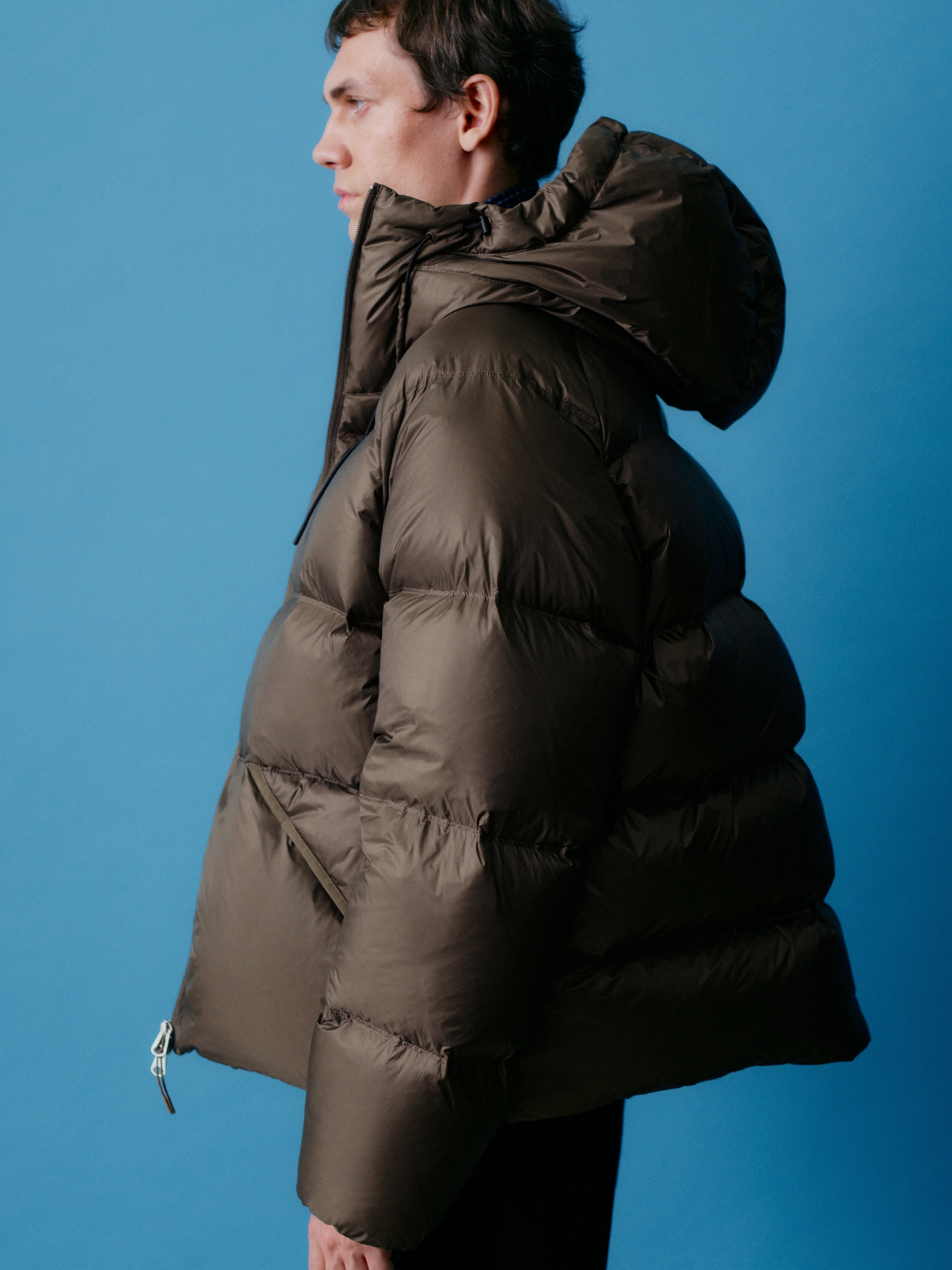 ARKET ACTIVE Hooded Re:Down Puffer - Brown - Regular fit - men - StillMedia/Environmental - 1
