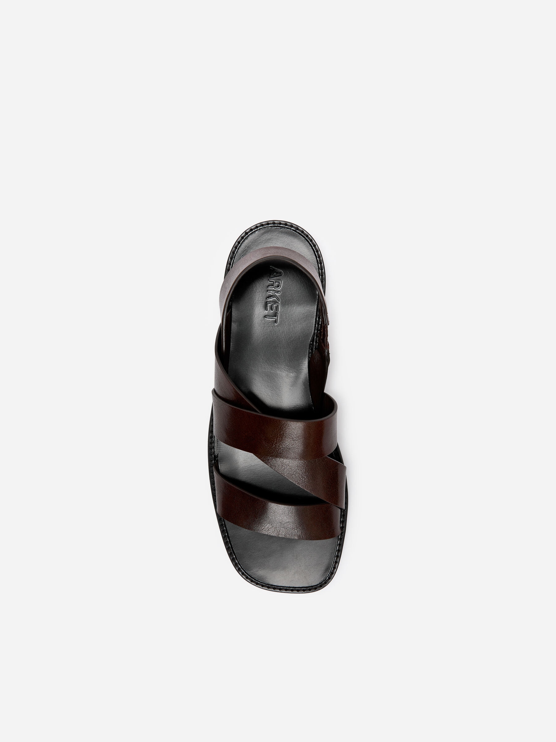 Sandalias de tiras de piel - Marrón oscuro - Women - StillMedia/DescriptiveStillLife - 3