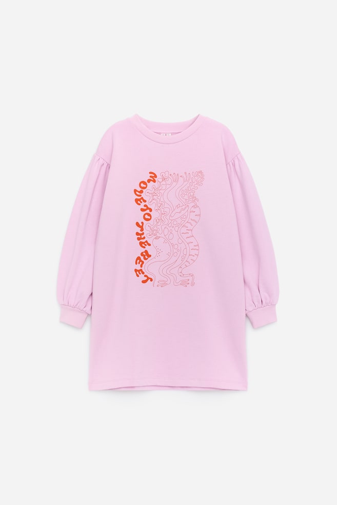 Sweatshirt Dress - Pink - 1
