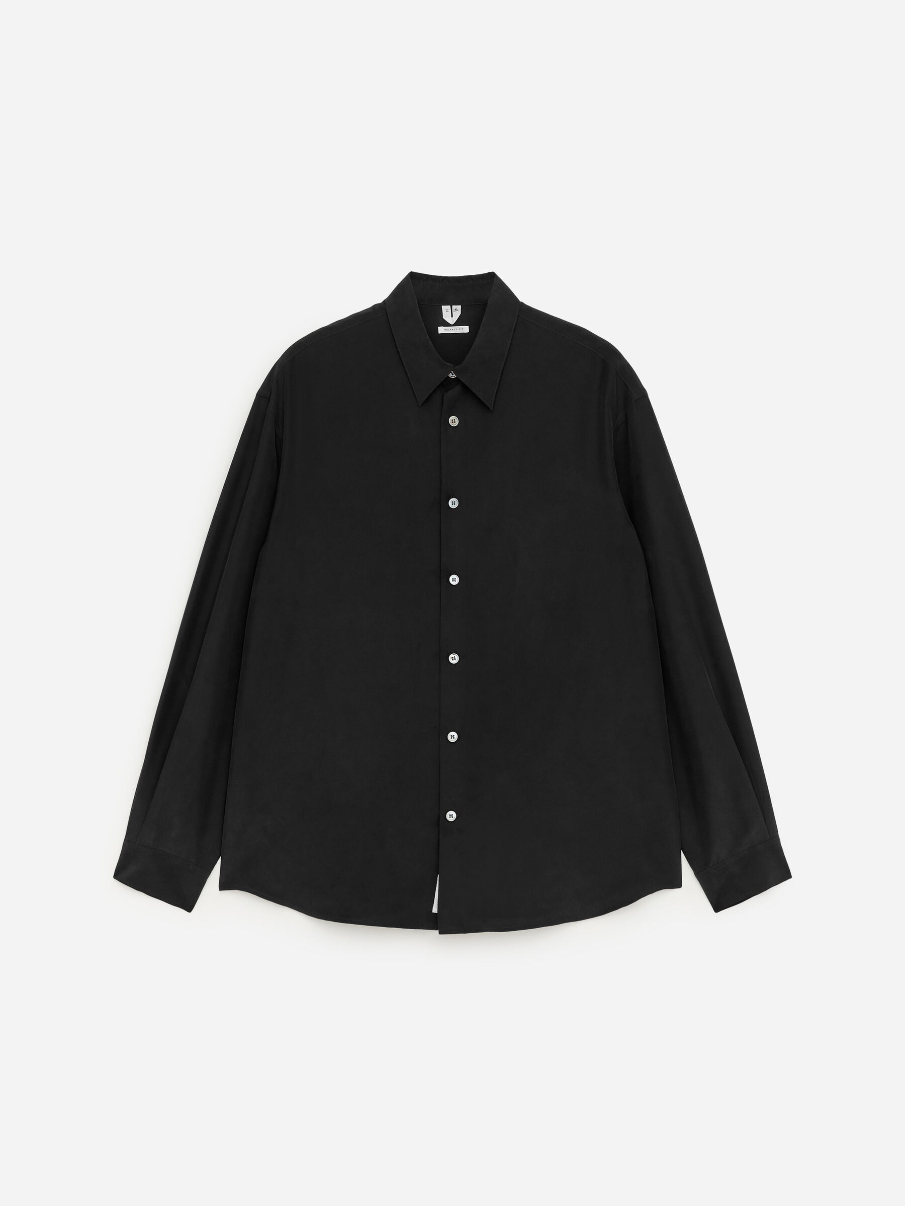 Relaxed Silk Shirt - Off Black - Relaxed fit - Men - StillMedia/DescriptiveStillLife - 1