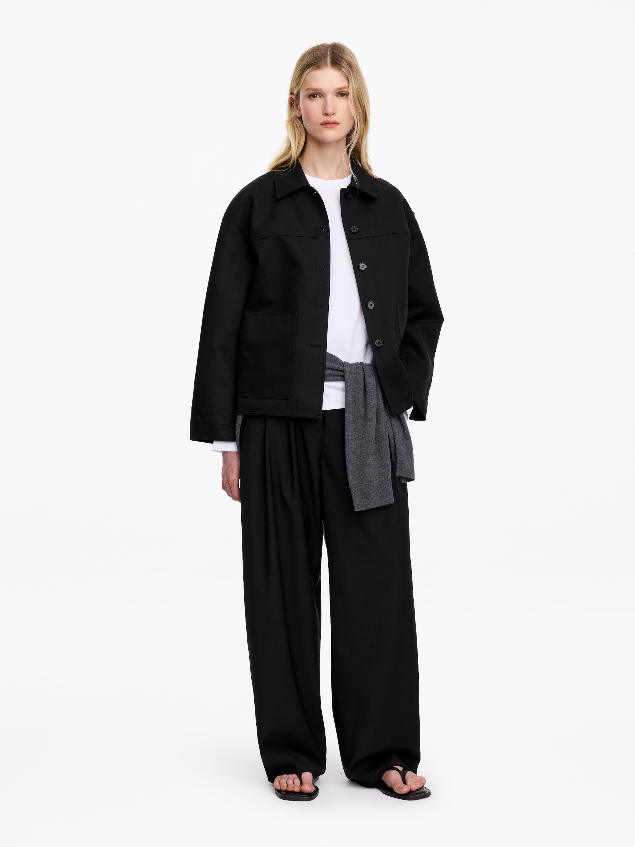 Structured Overshirt-Black-17875