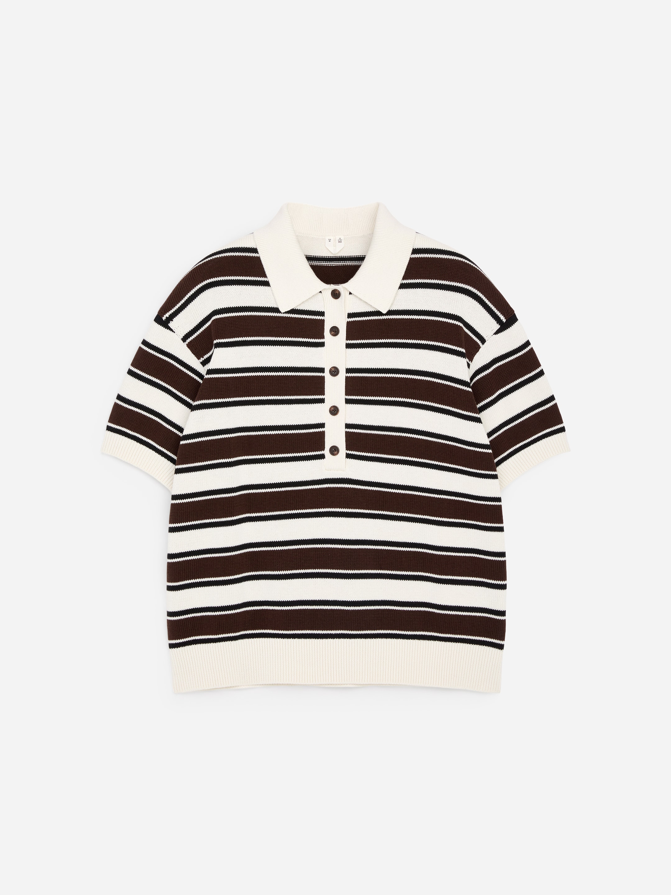 Kurzärmliges Baumwoll-Poloshirt-Braun-19523