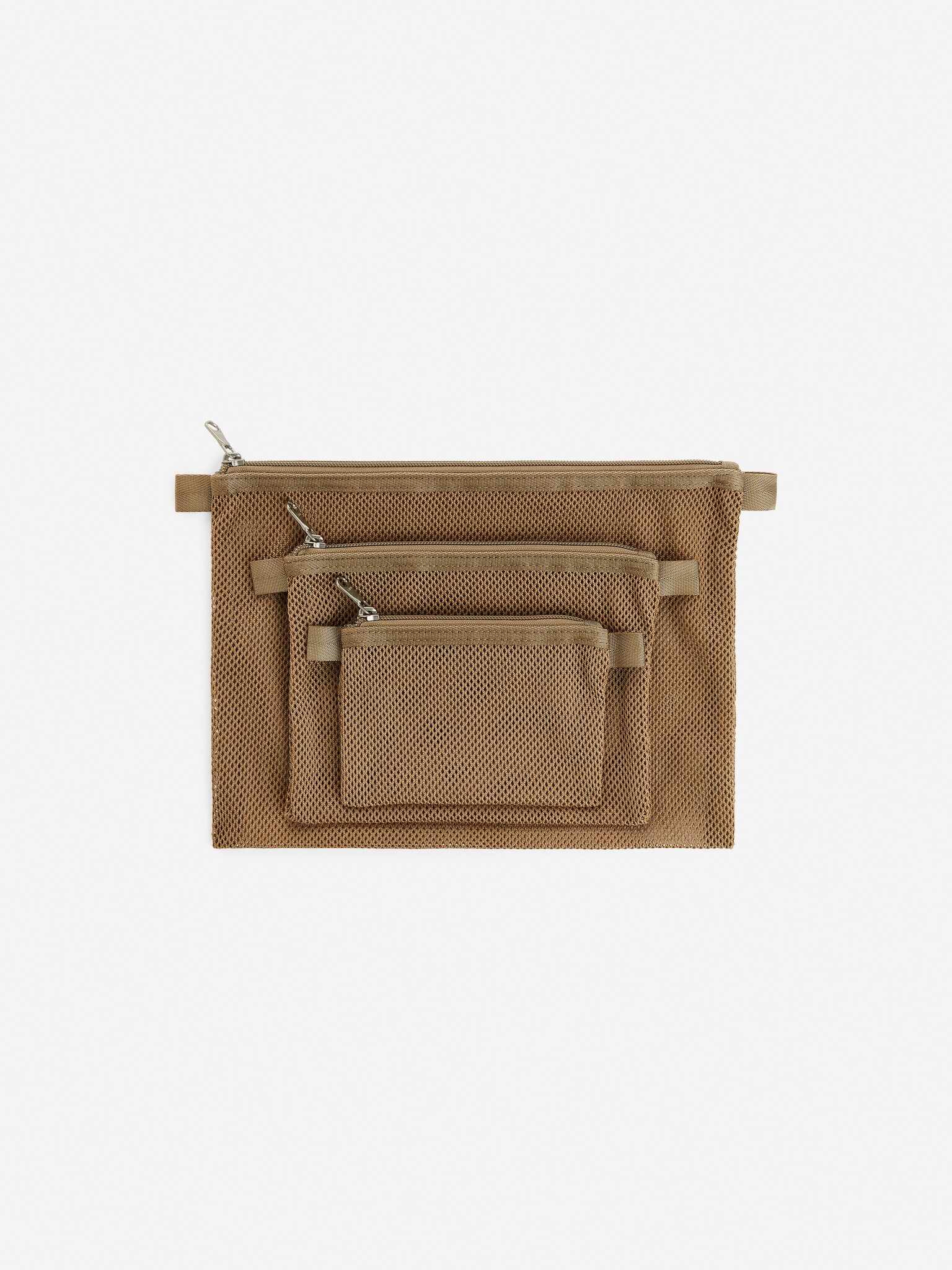 Sacs de rangement de voyage en mesh - Beige foncé/Noir - 3