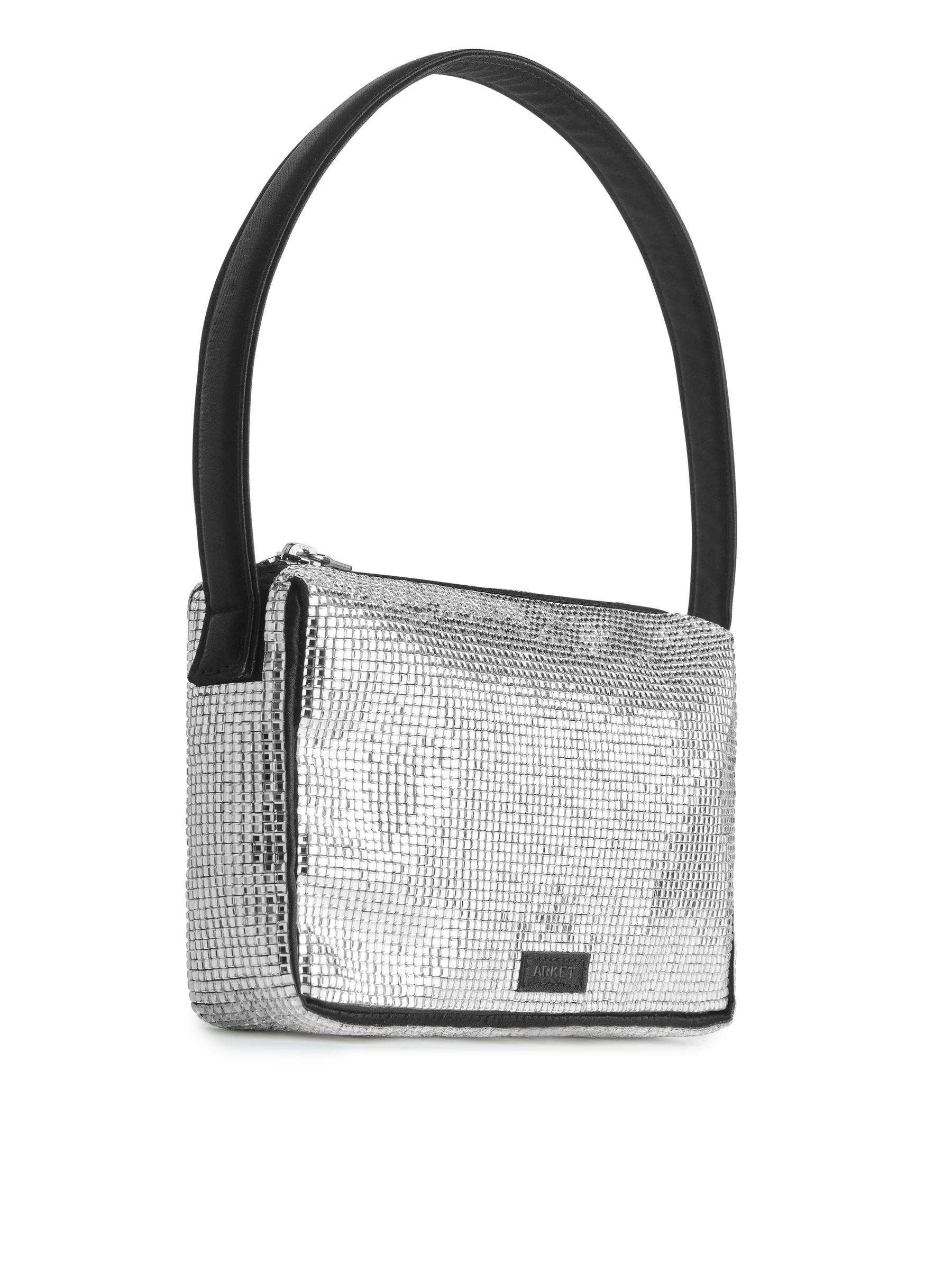Rhinestone Shoulder Bag-Black-4858