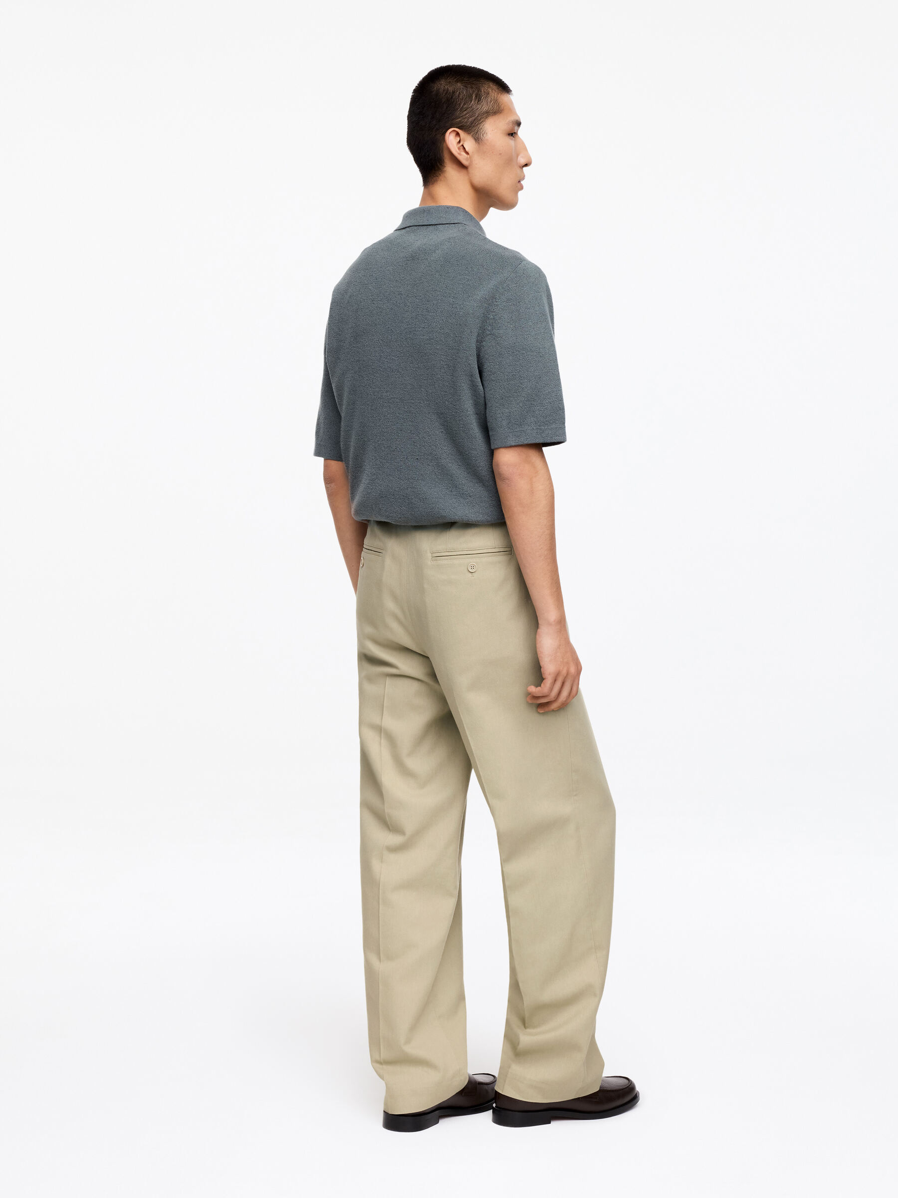 Wide Cotton Linen Trousers - Mole - Regular fit - Men - StillMedia/Lookbook - 3