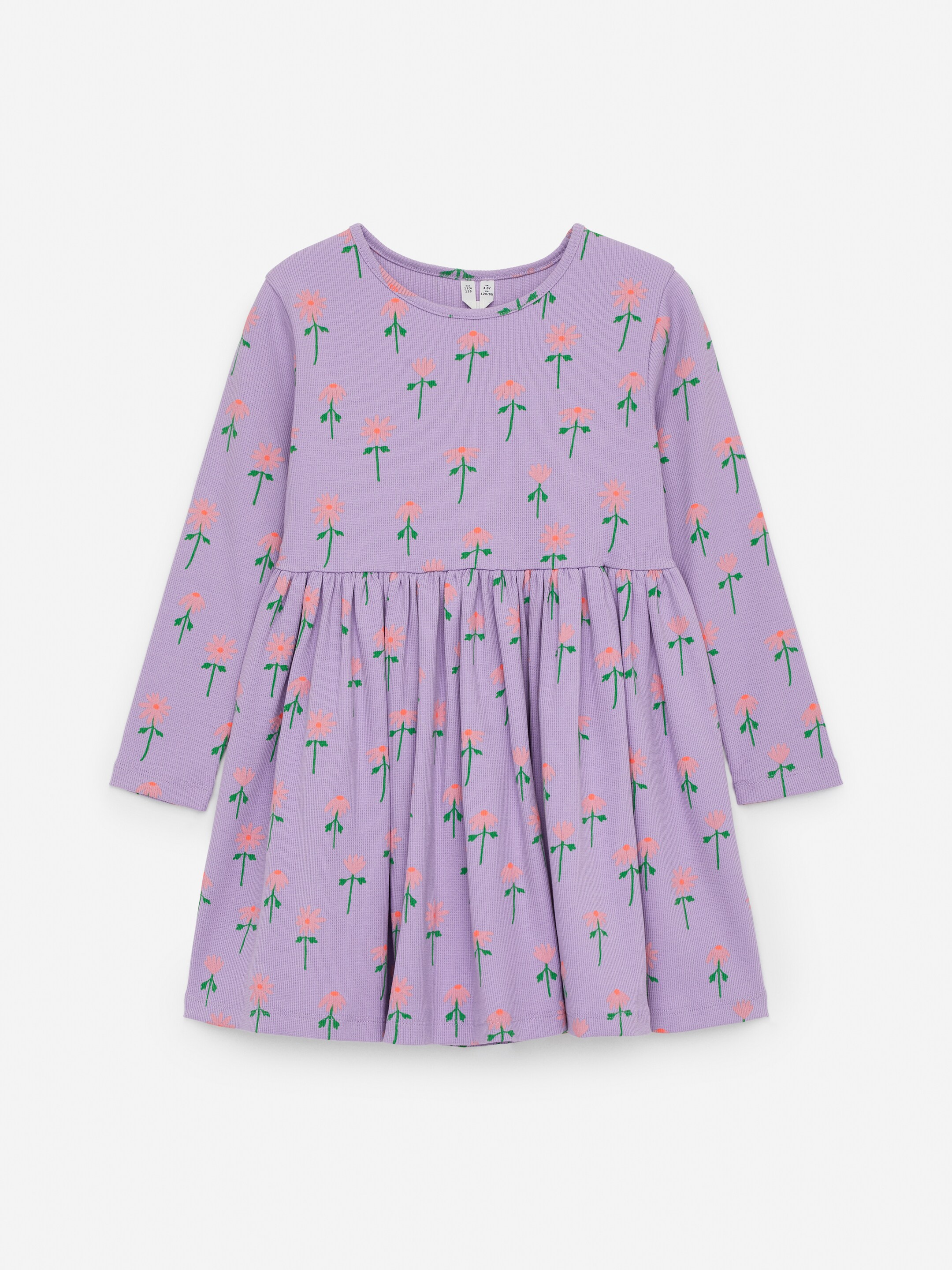 Zobraziť väčší obrázok: Bavlnené rebrované šaty - Lilac/Flowers - DETI | H&M SK 1