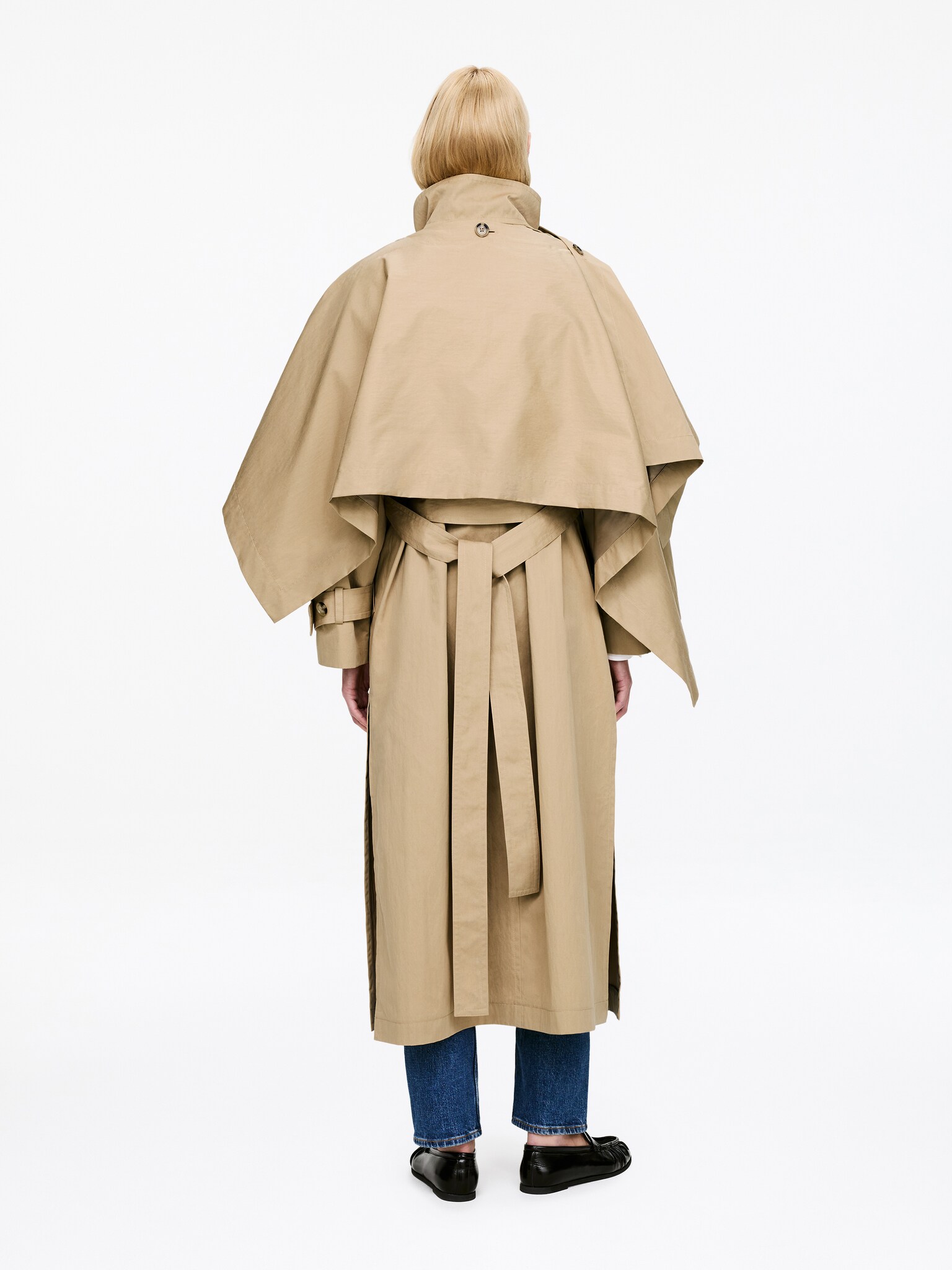 Scarf Trench Coat - Beige - 5