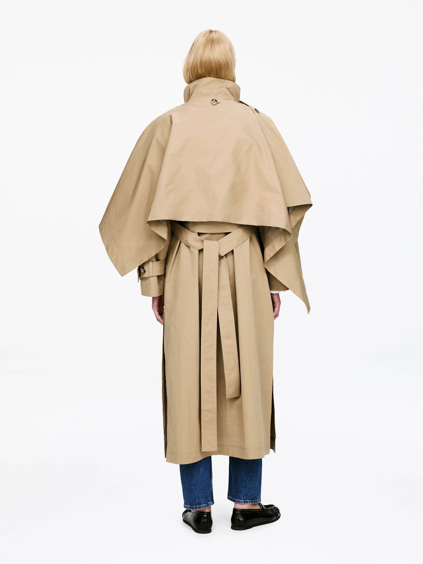 Scarf Trench Coat - Beige - Loose fit - Women - StillMedia/Lookbook - 7