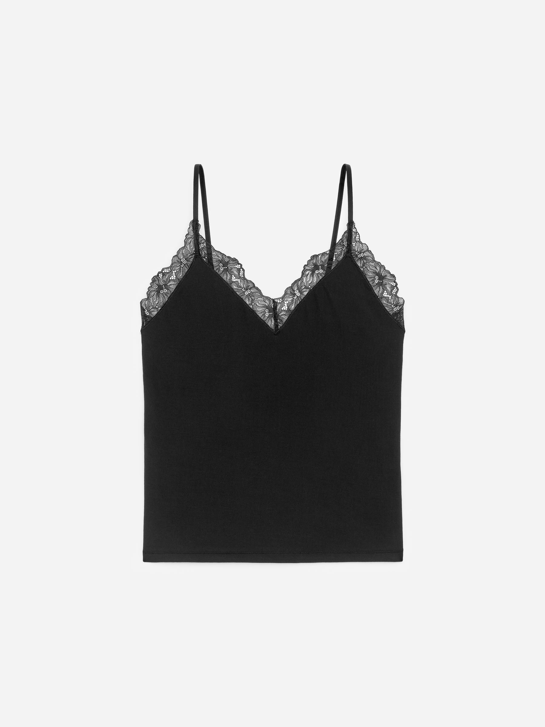 Lace-Detail Strap Top - Black - Slim fit - Women - StillMedia/DescriptiveStillLife - 1
