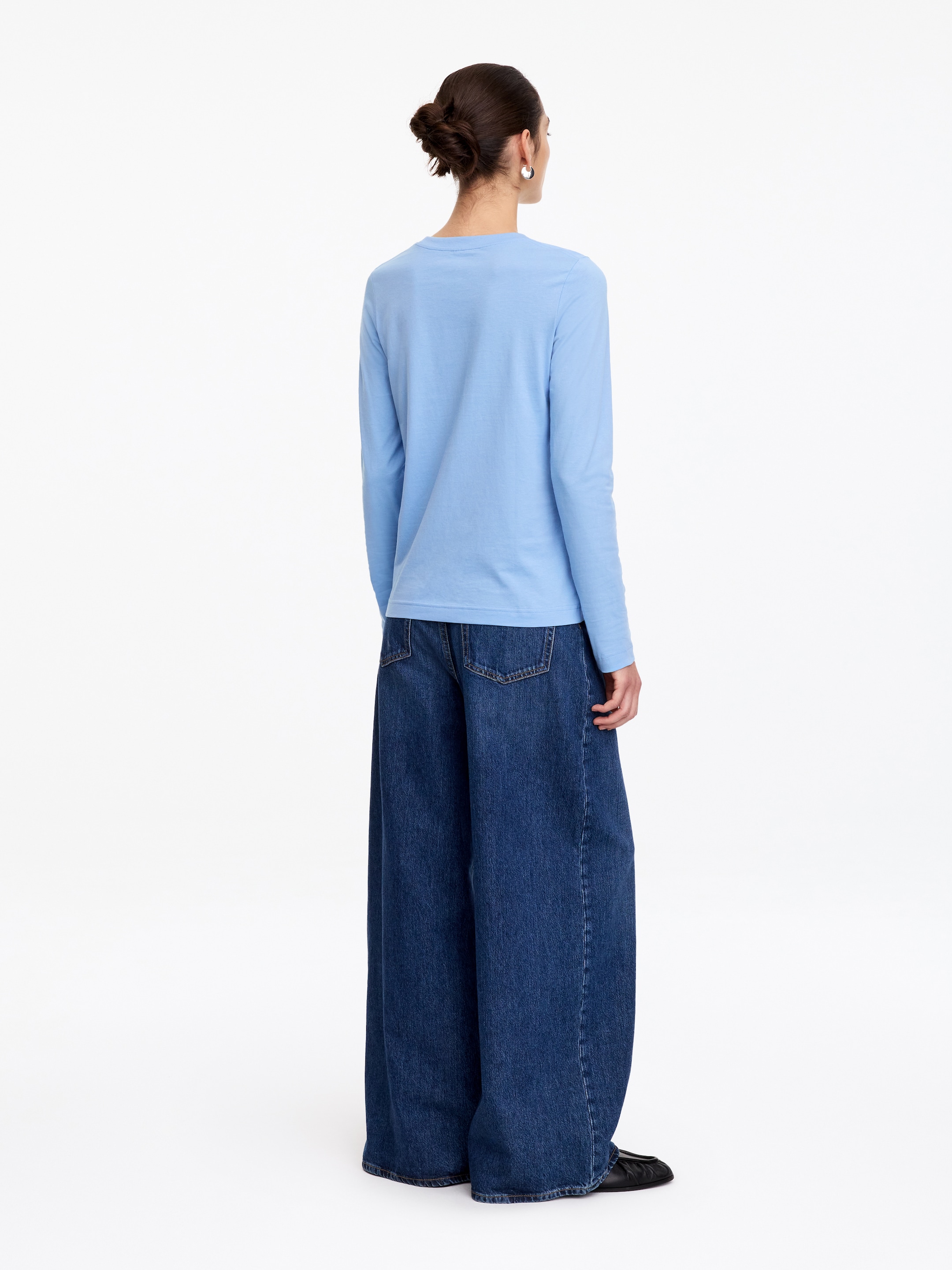 T-shirt Signature a maniche lunghe - Azzurro - Regular fit - women - StillMedia/Lookbook - 5