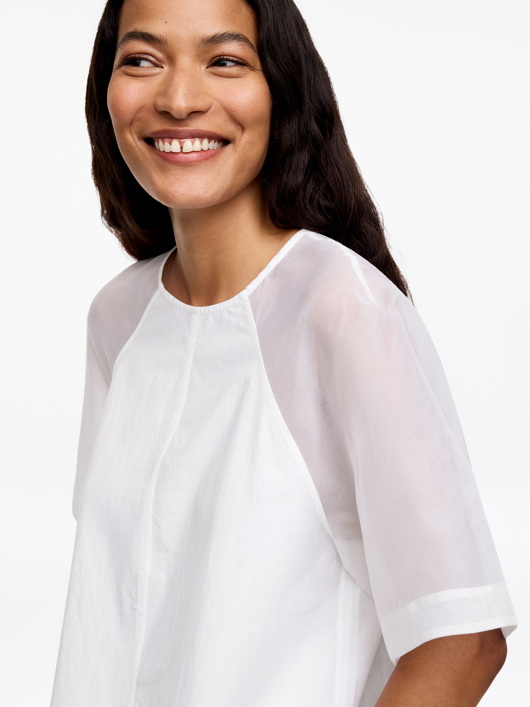 Cotton-Silk Top - White - Relaxed fit - Women - StillMedia/Lookbook - 3