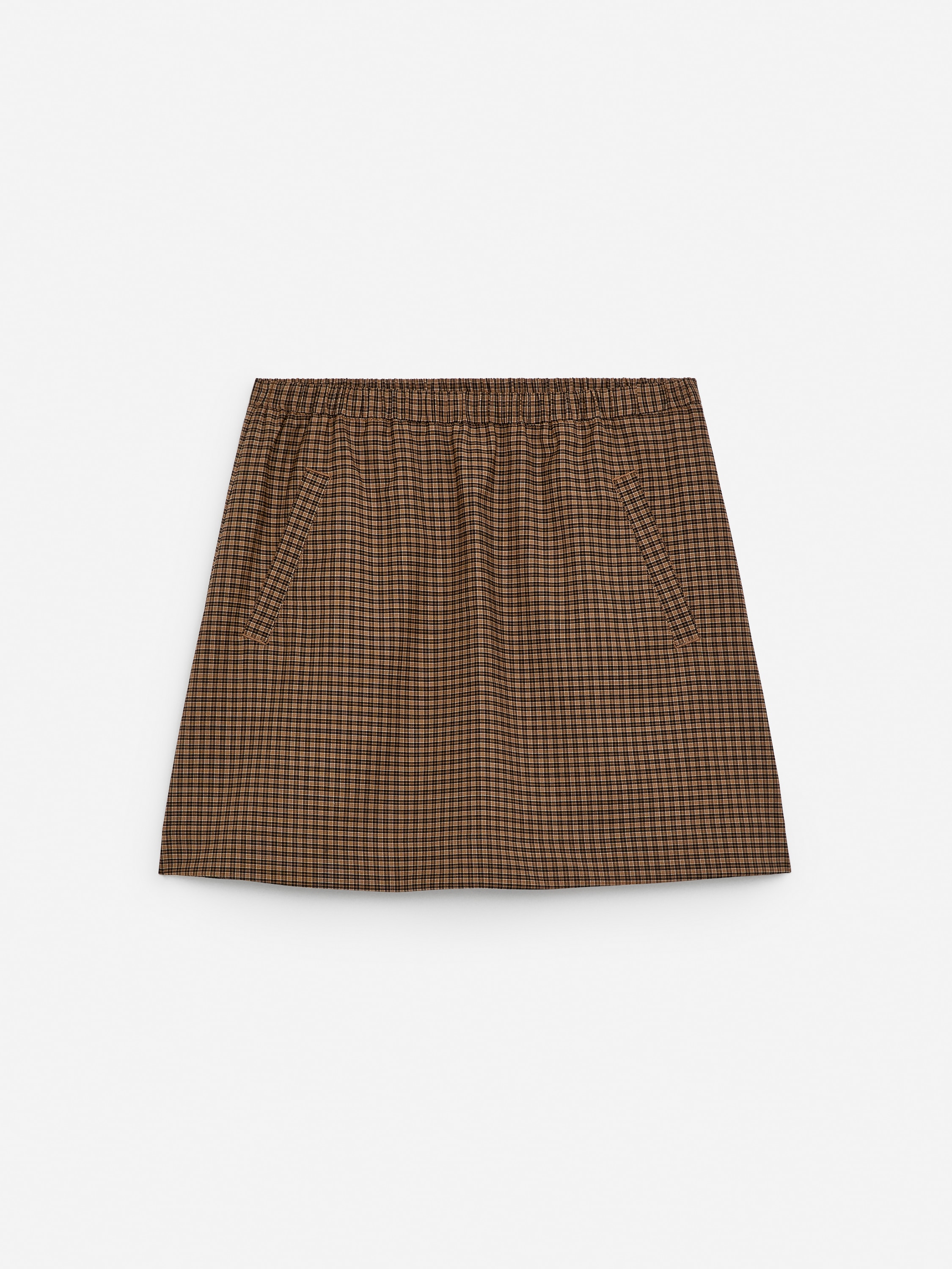 Minifalda con cinturilla elástica - Marrón