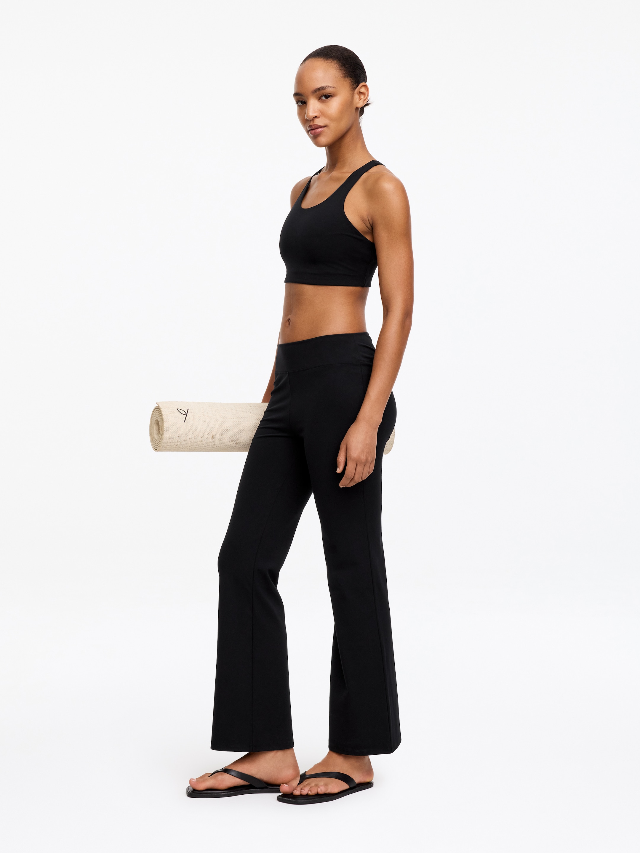 Cropped Bootcut leggings - Svart - Slim fit - Women - StillMedia/Lookbook - 4