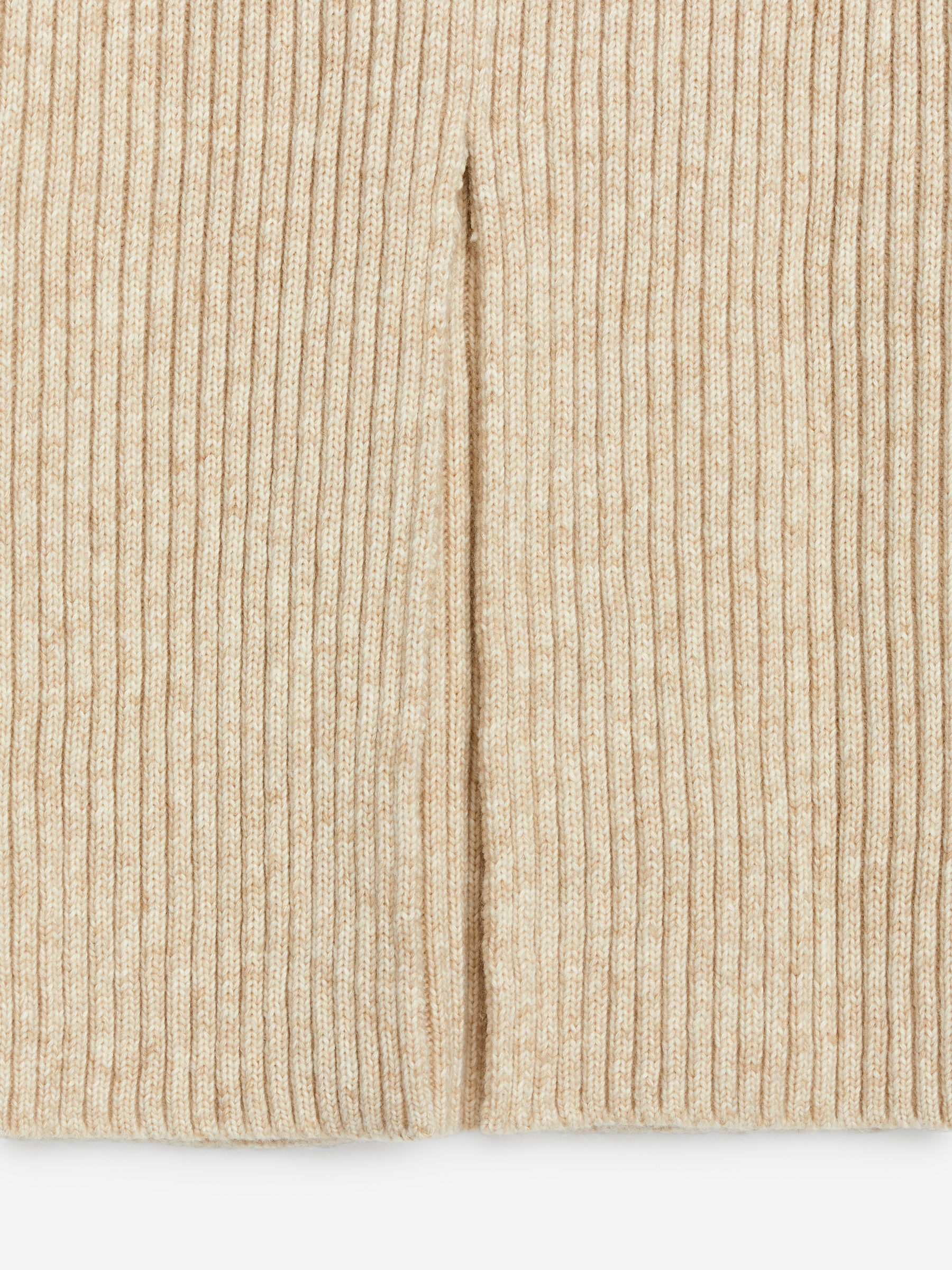 Falda de canalé de lana y algodón - Beige jaspeado - Corte ajustado - Women - StillMedia/DescriptiveDetail - 2