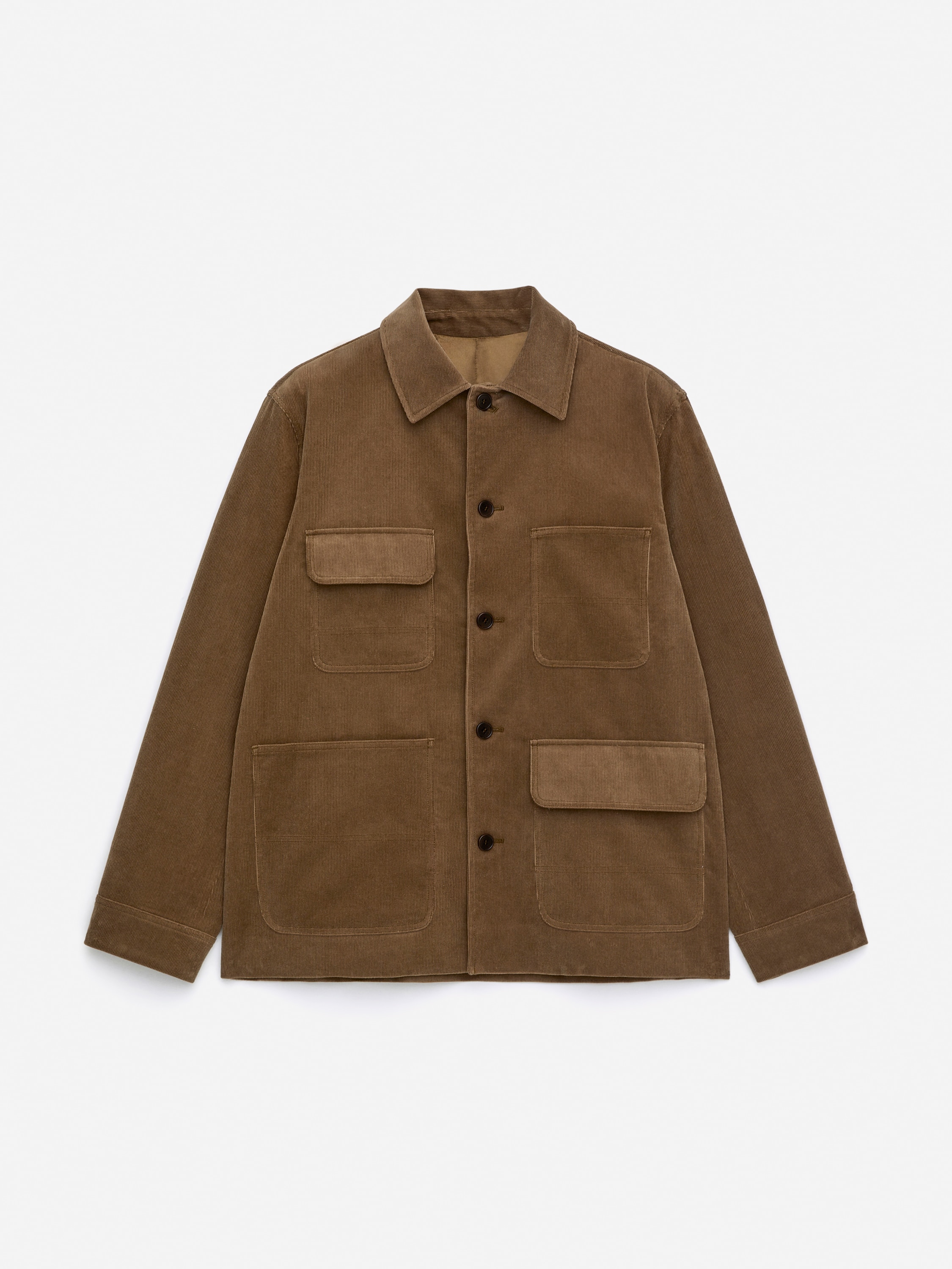 Utility-Jacke aus Cord - Dunkelbeige/Dunkelblau