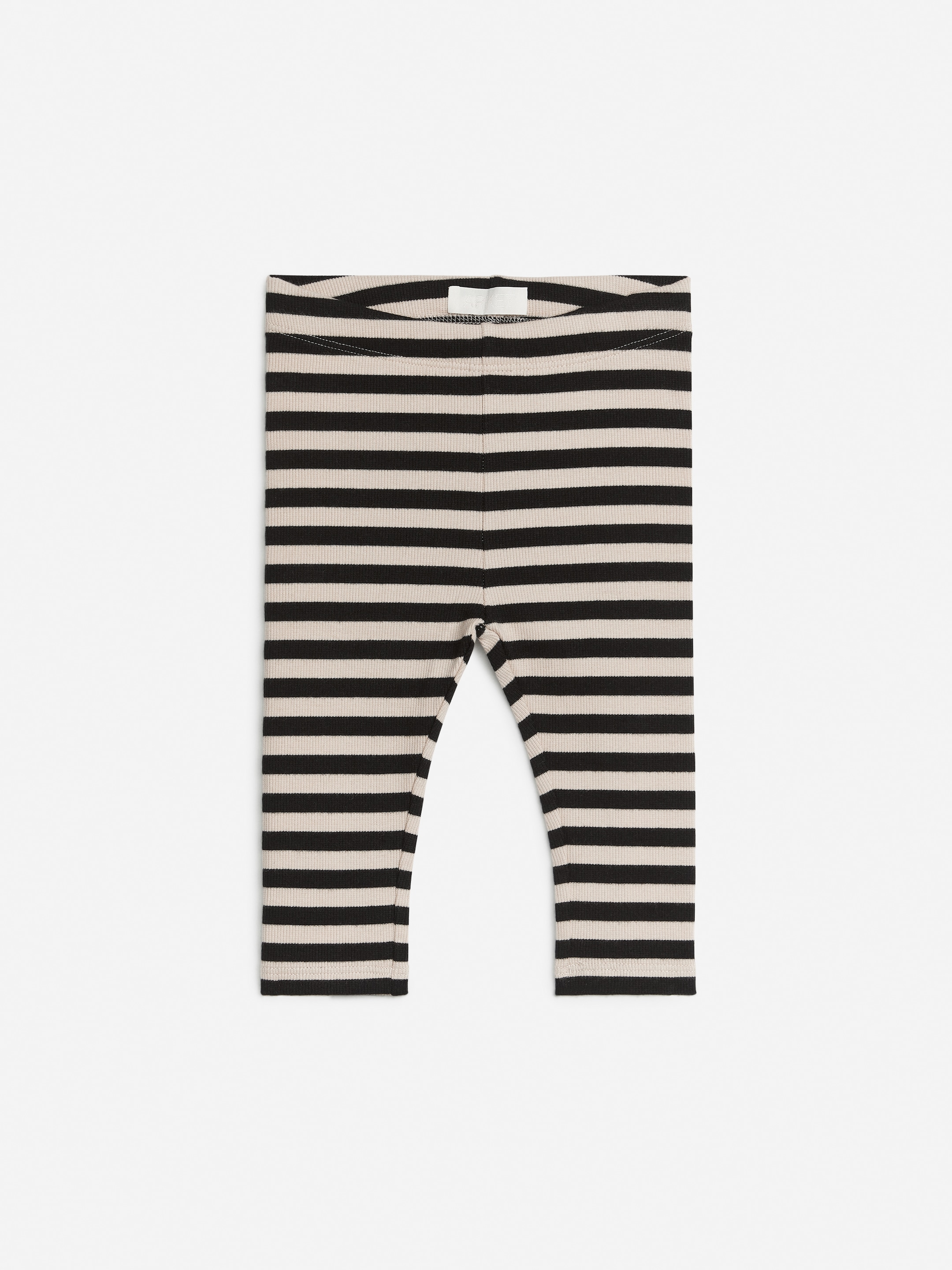 Ingrandisci l'immagine: Ribbed Leggings - Black/Beige - BAMBINO | H&M CH 1