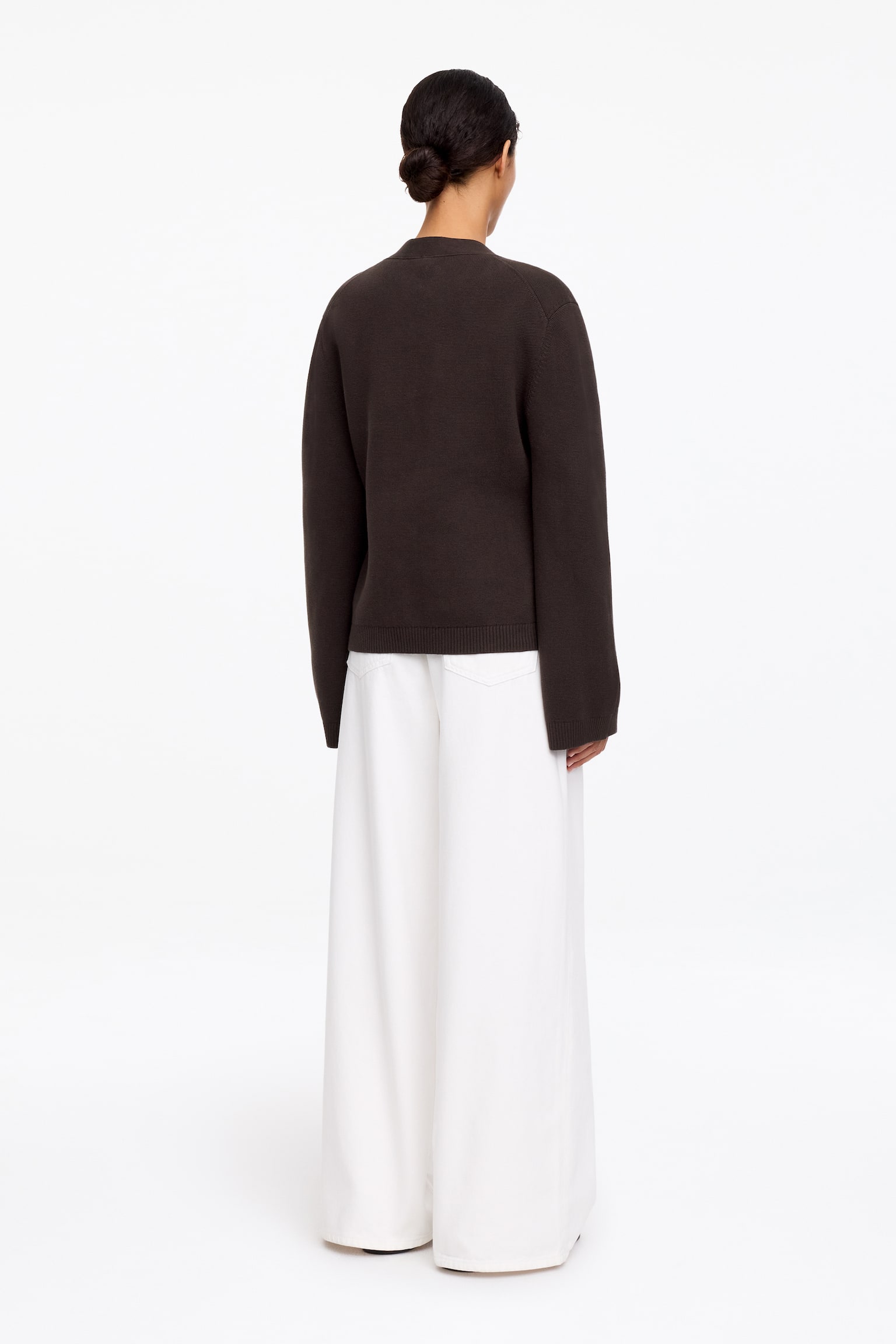 Strickjacke aus Baumwolle - Dunkelbraun/Helltürkis/Rot/Helles Taupe - 6