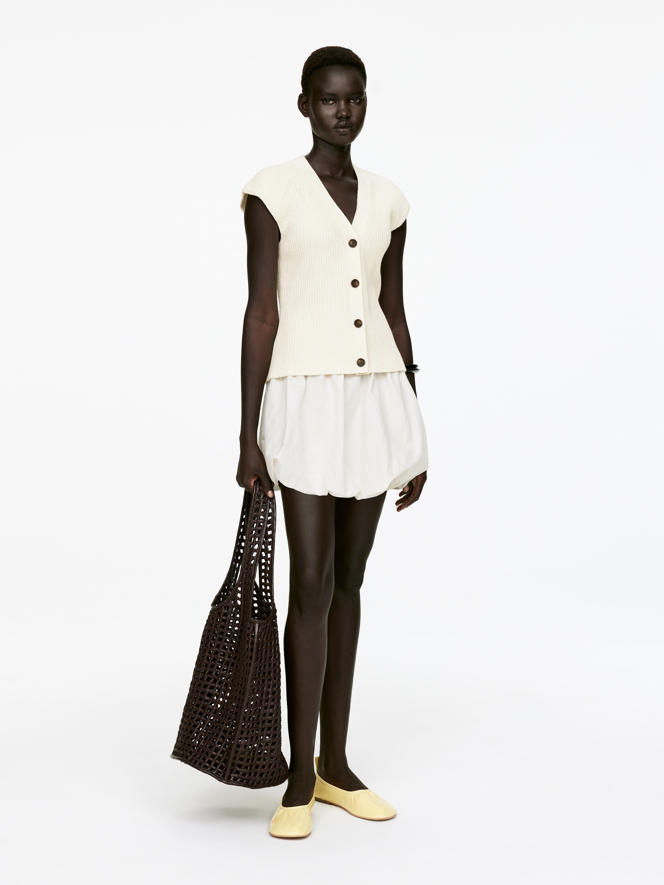 Größeres Bild ansehen: Ärmelloses Strickoberteil - Cremeweiß - Ladies | H&M DE 3