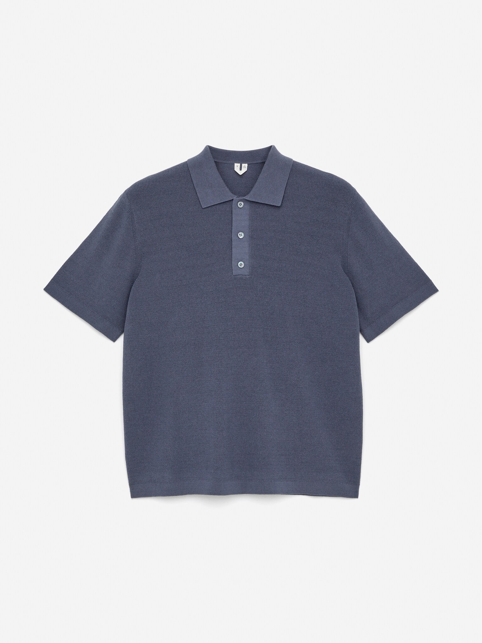 Polo con lavorazione a maglia sottile - Blu
