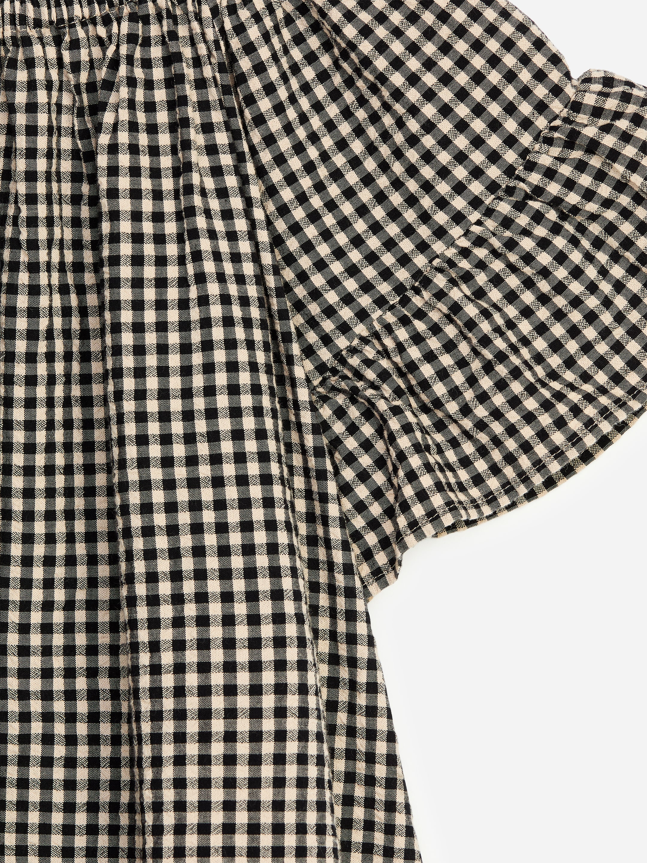 Cotton Muslin Frill Dress - Off White/Black - Relaxed fit - Children - StillMedia/DescriptiveDetail - 2