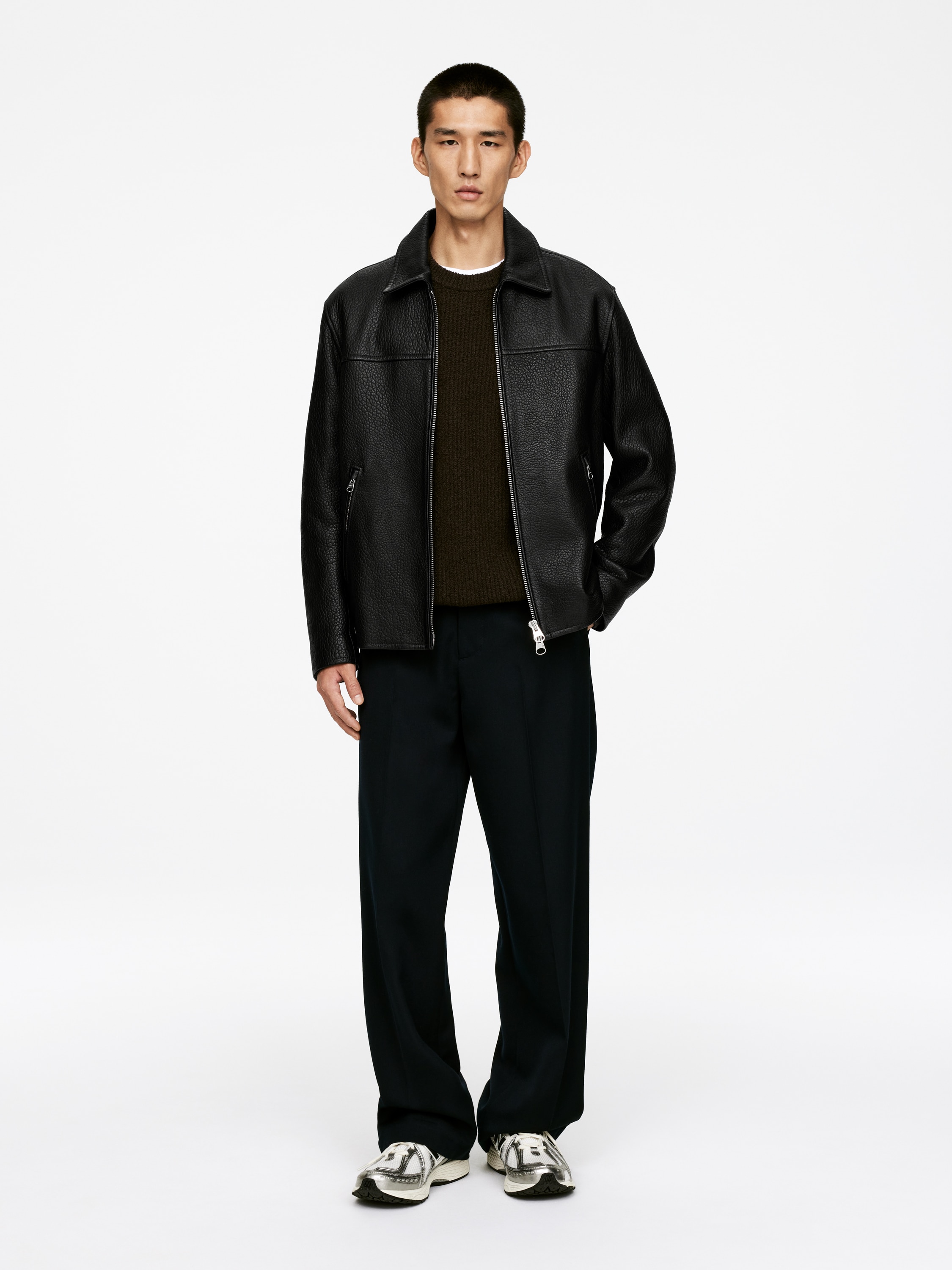 Leather Jacket - Fekete