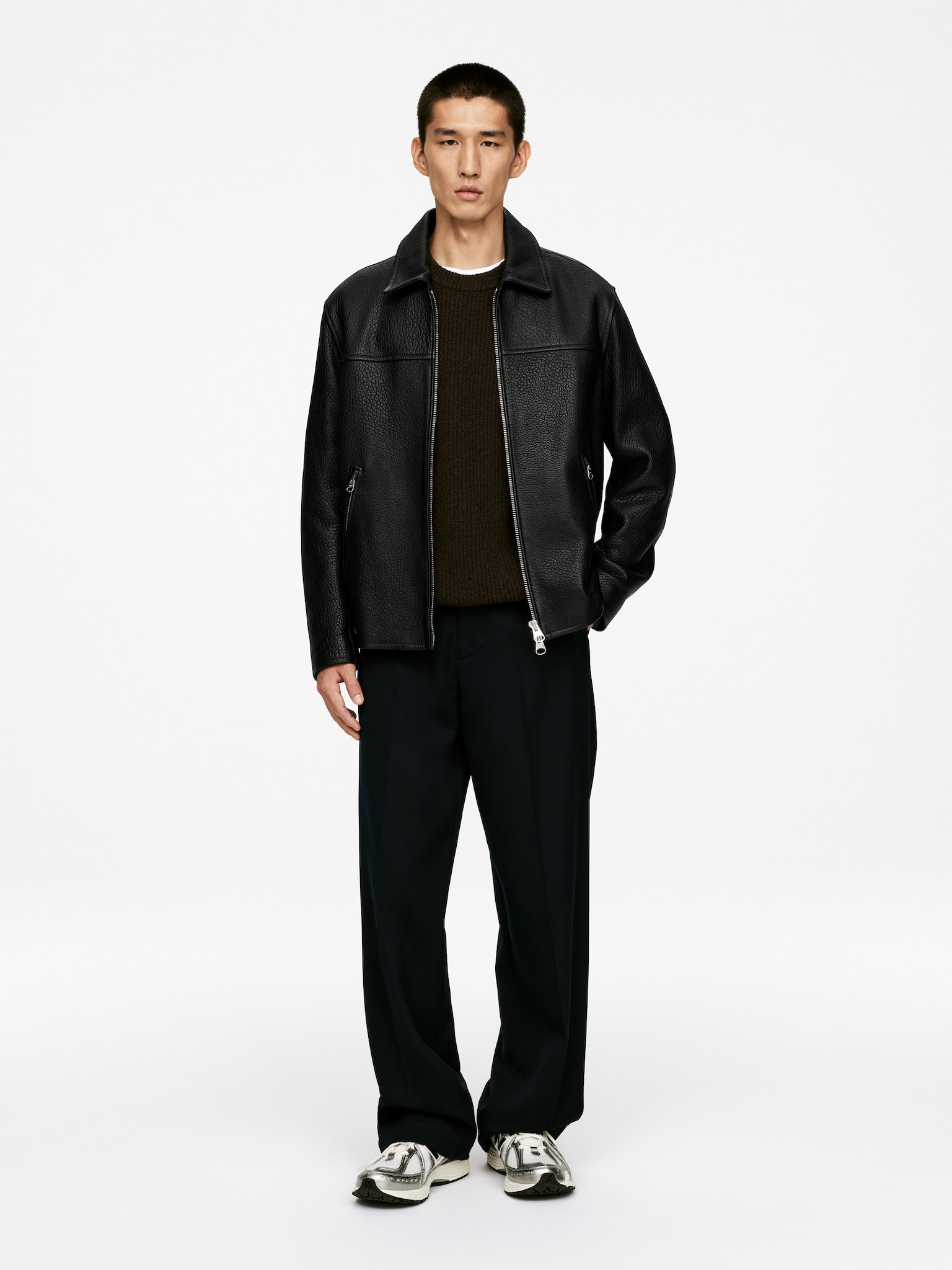 Giacca in pelle - Nero