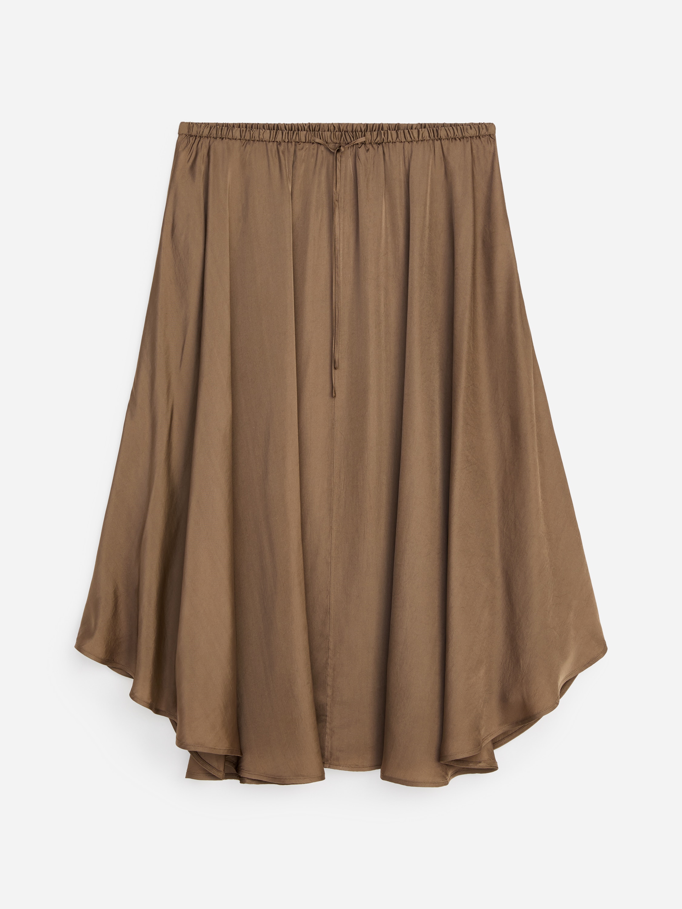 Gonna ampia con coulisse - Talpa scuro/Nero