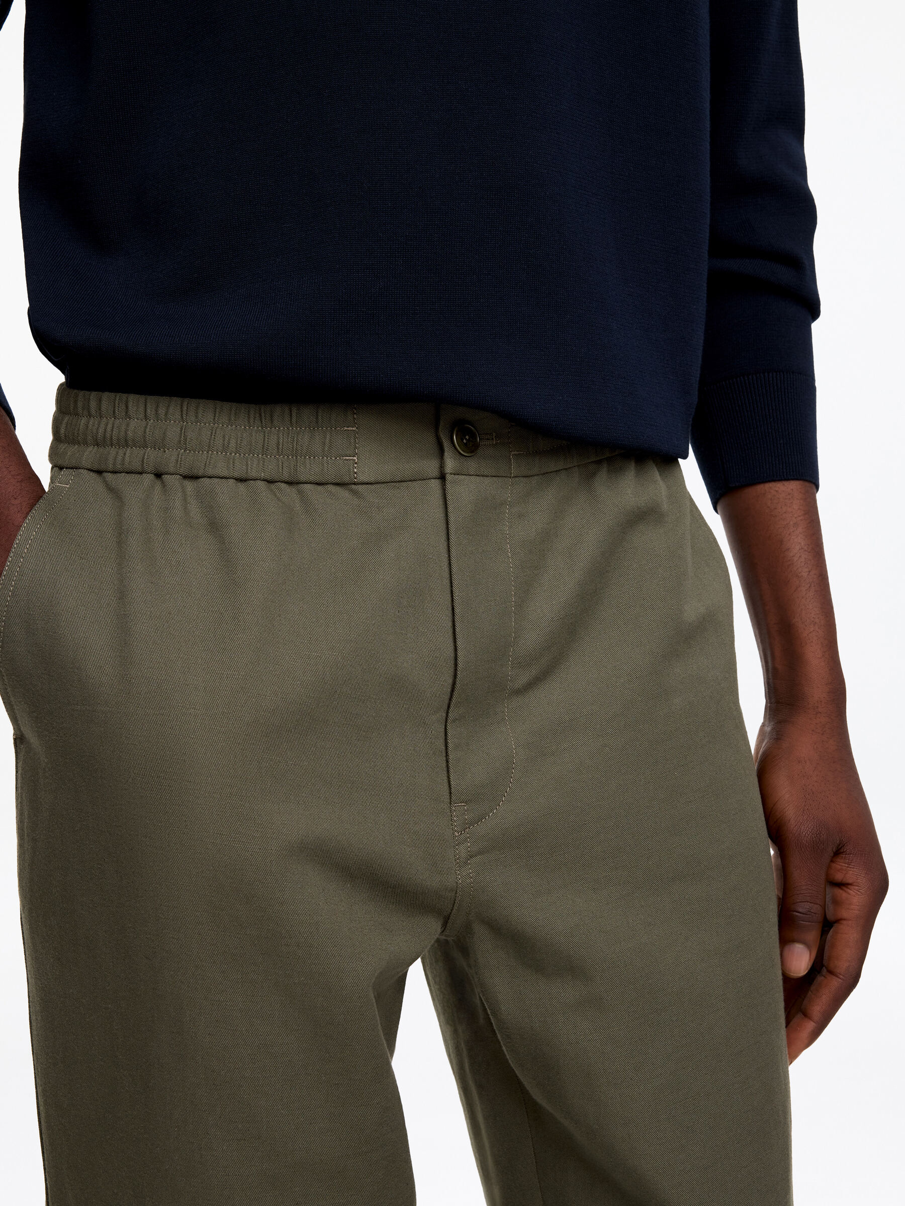 Linen Blend Trousers - Khaki Green - Relaxed fit - Men - StillMedia/Lookbook - 5