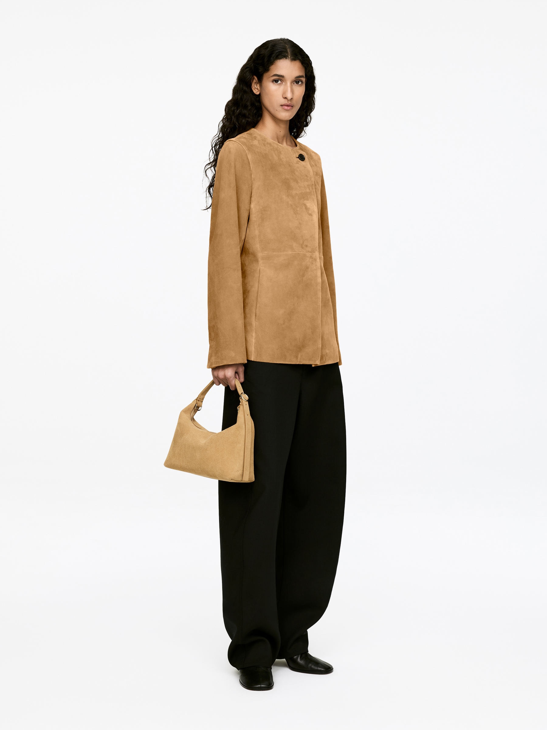 Suede Jacket - Beige - Regular fit - Women - StillMedia/Lookbook - 5