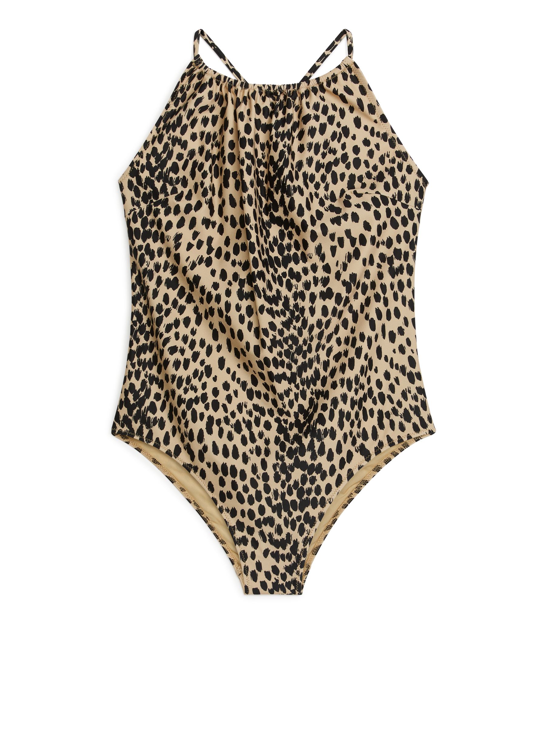 Badeanzug mit Raffung - Beige/Schwarz - Slim Fit - Damen - StillMedia/DescriptiveStillLife - 1