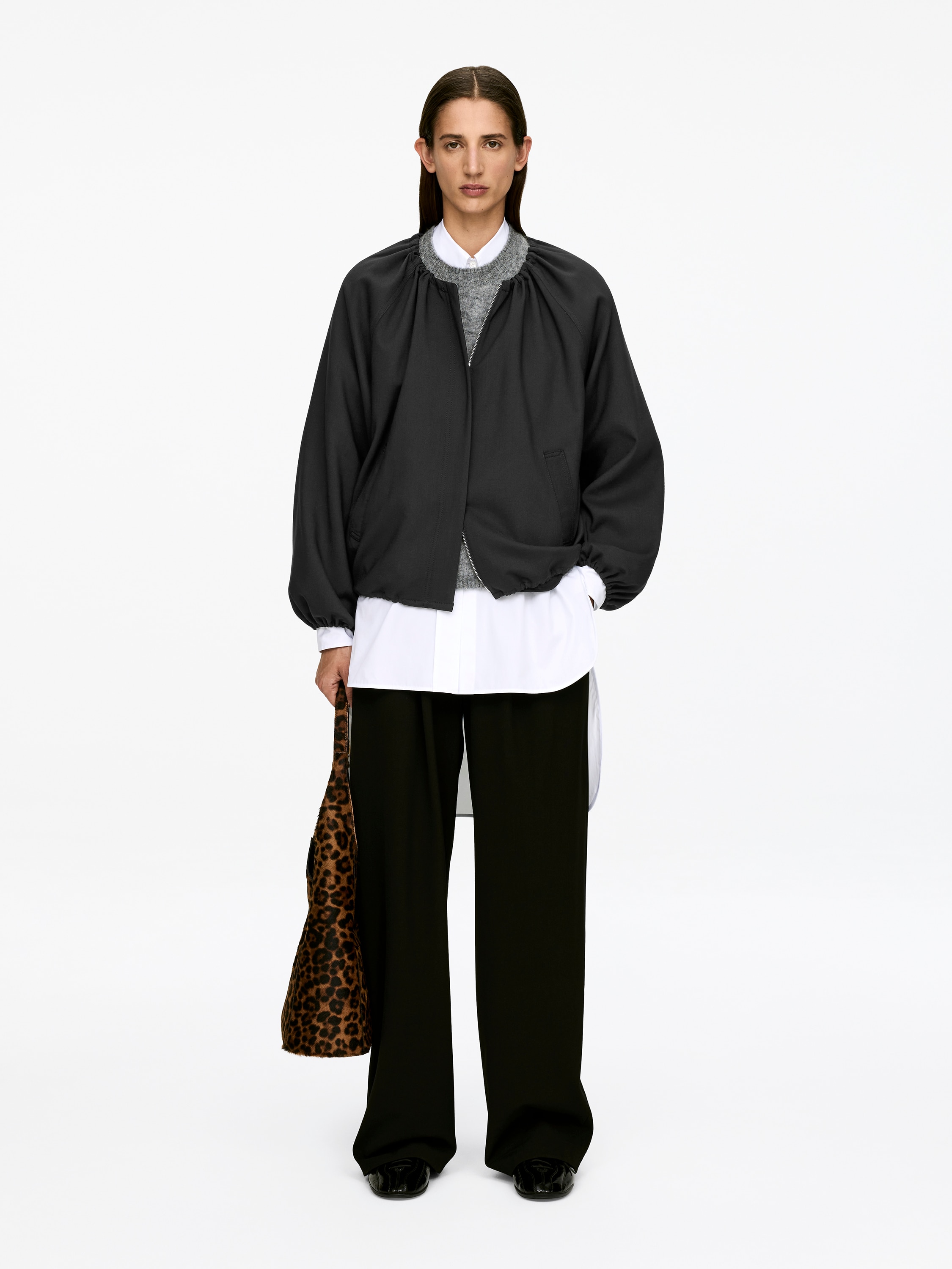 Bubble-Hem Jacket - Black