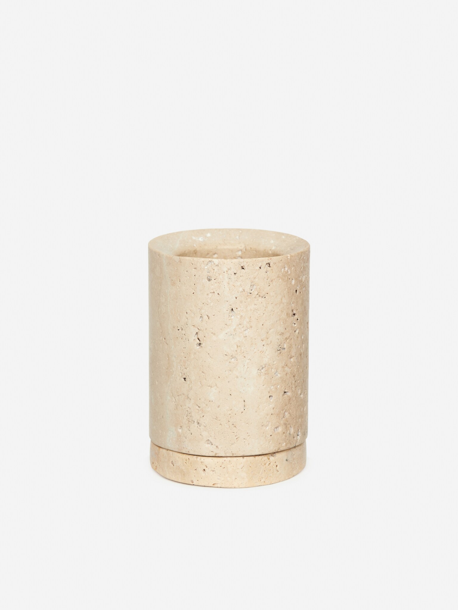Marble Toothbrush Container - Beige