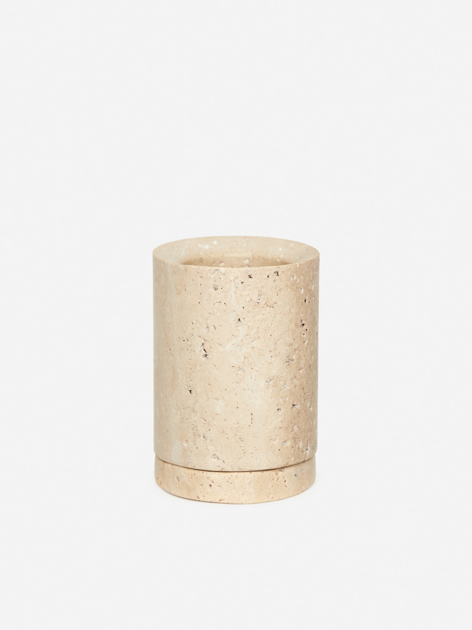 Zahnbürstenbehälter aus Marmor - Beige