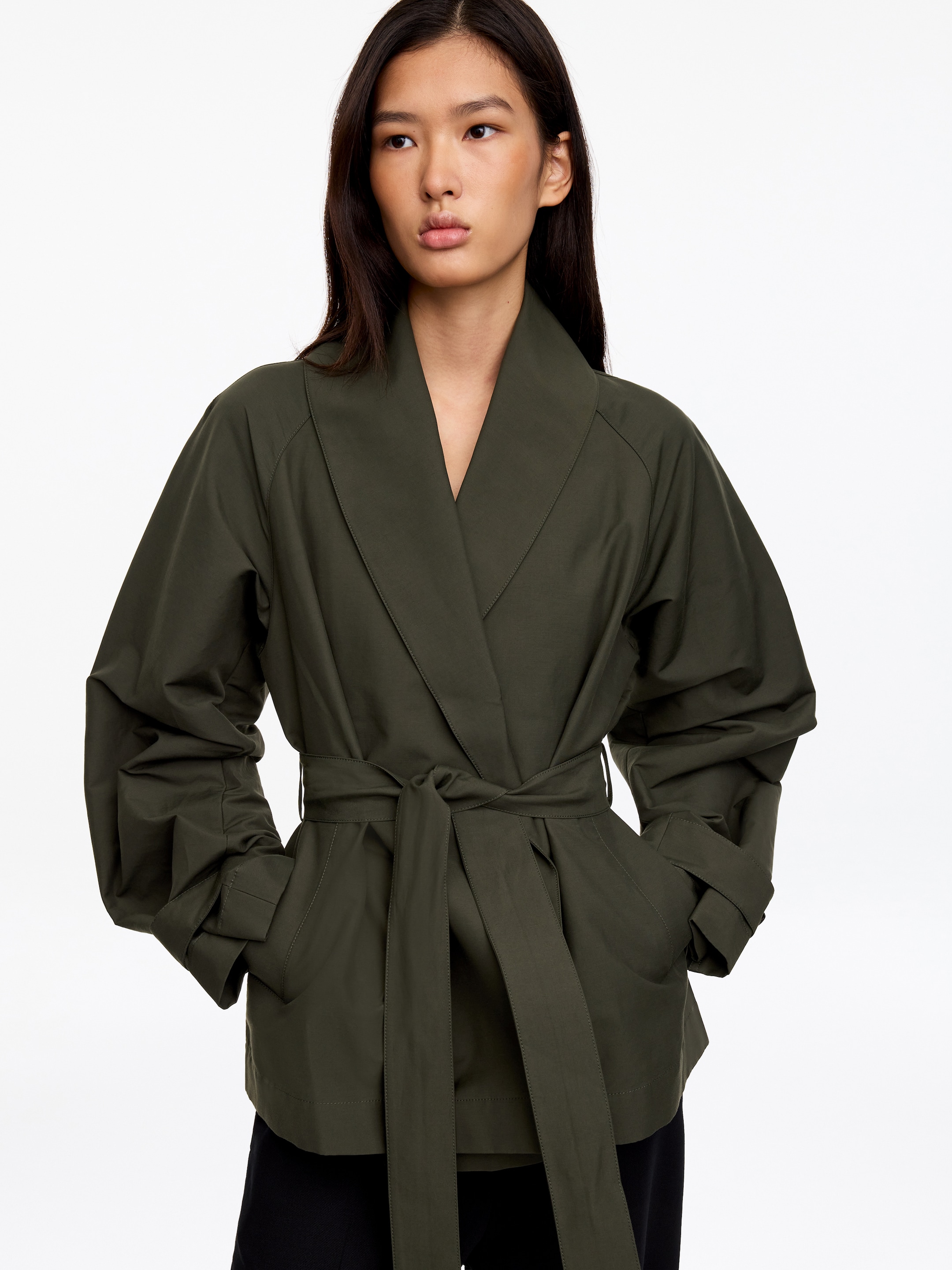 Jacke mit Schalkragen - Khaki - Regular Fit - women - StillMedia/Lookbook - 2