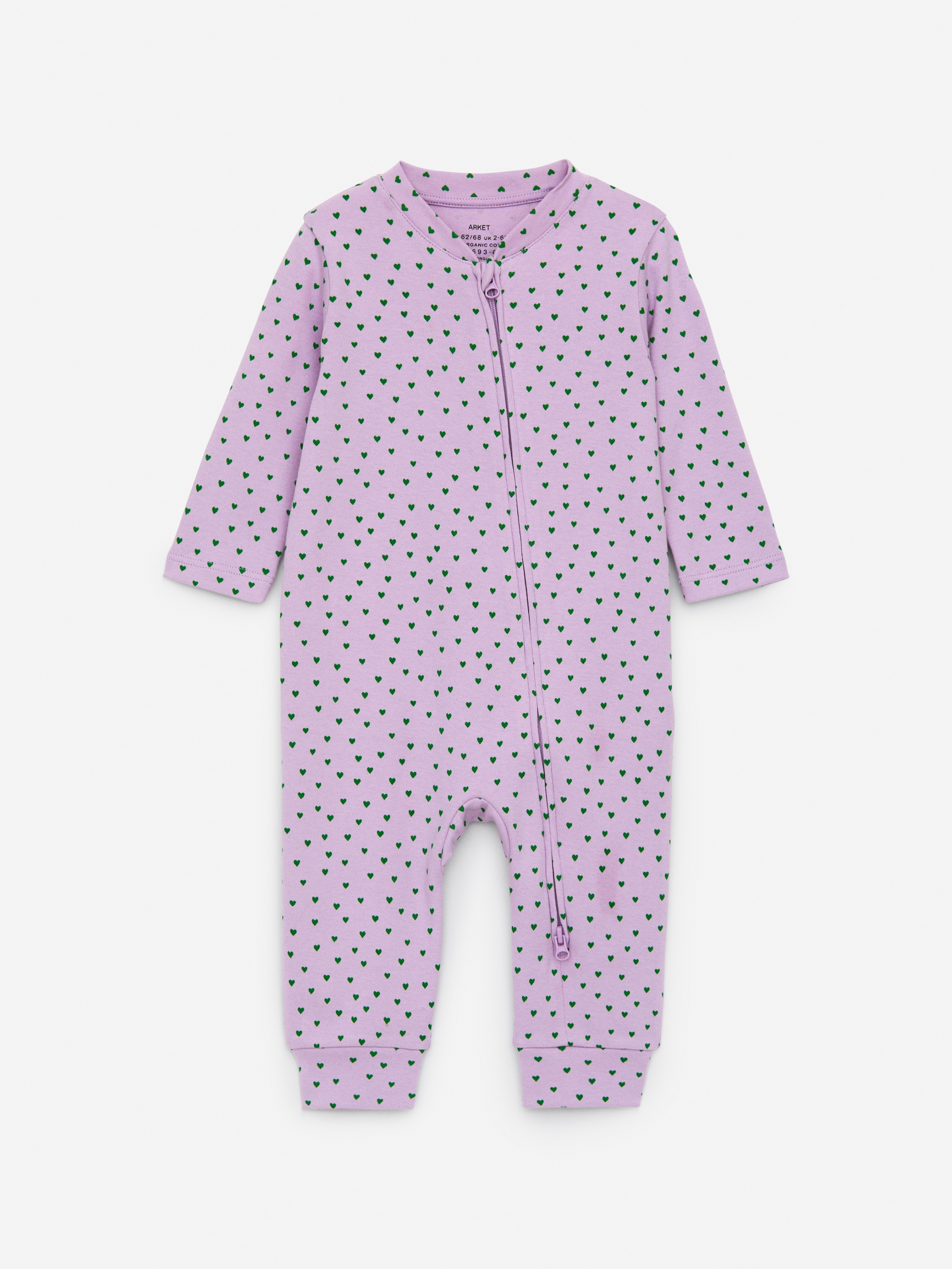 Pyjamas - Lila/gröna hjärtan - Regular fit - Children - StillMedia/DescriptiveStillLife - 1