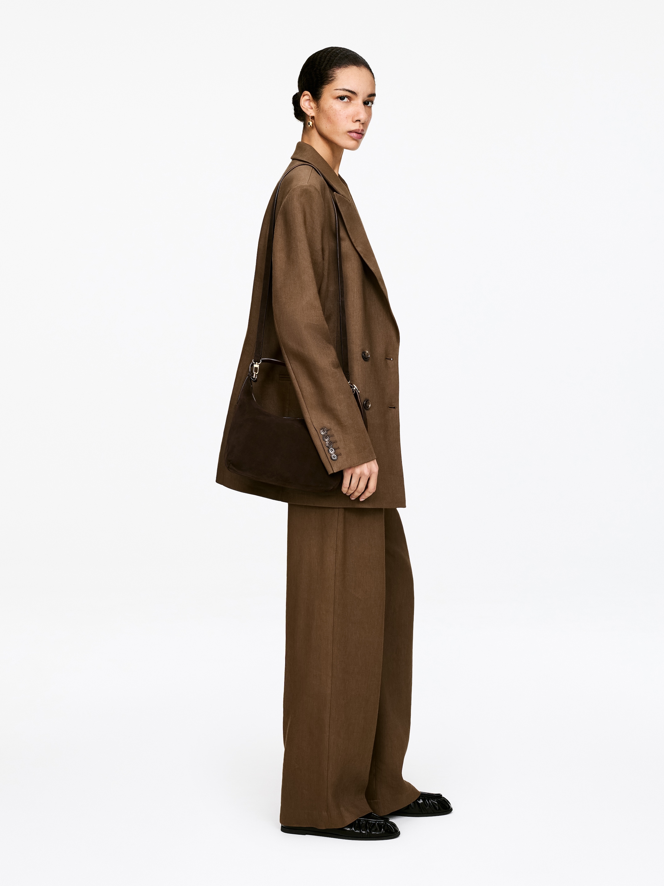 Borsa in pelle crosta scamosciata - Marrone - Women - StillMedia/Lookbook - 4