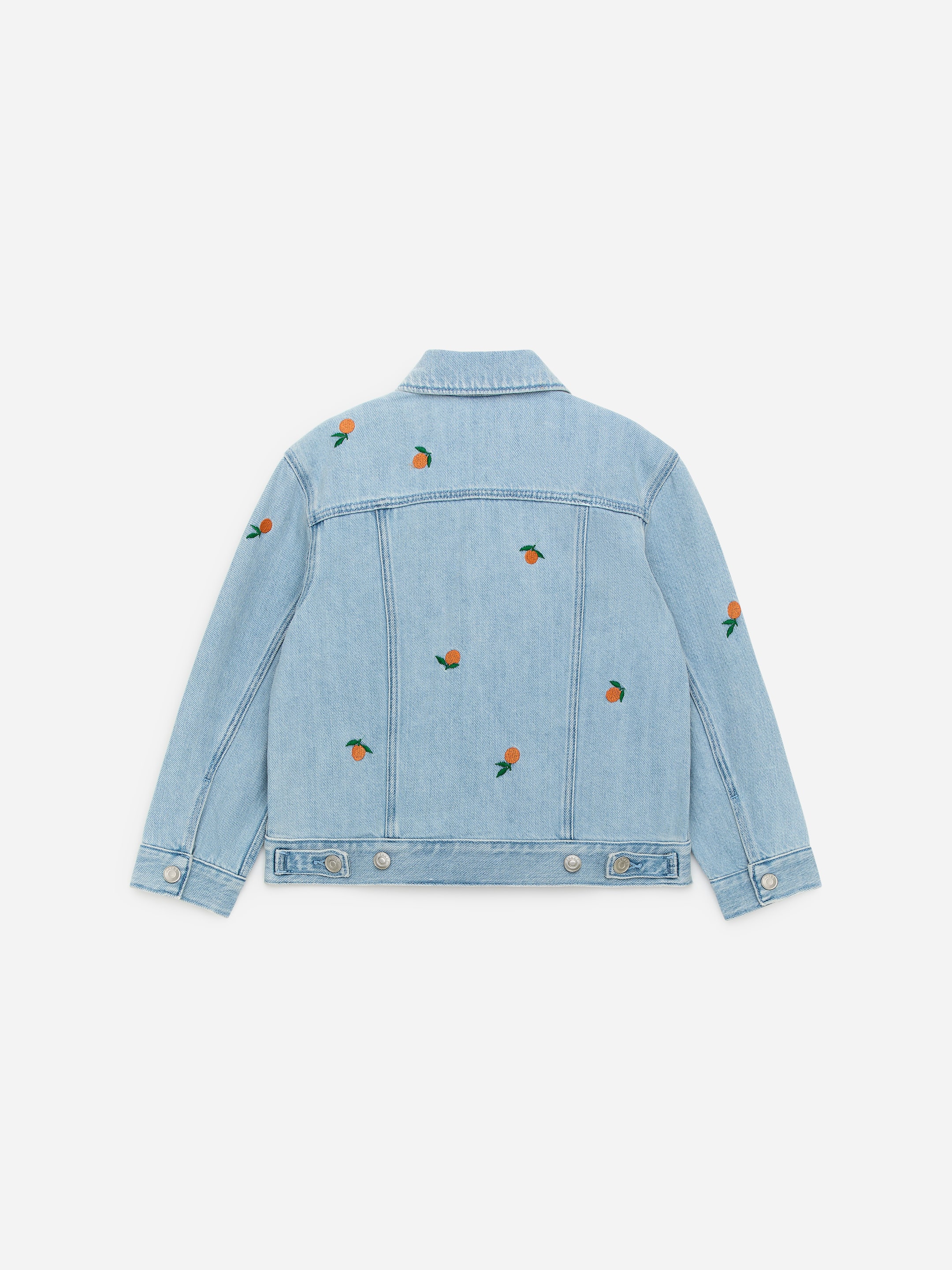 Veste en jean brodée - Bleu/Oranges - Oversized - Enfant - StillMedia/DescriptiveStillLife - 3