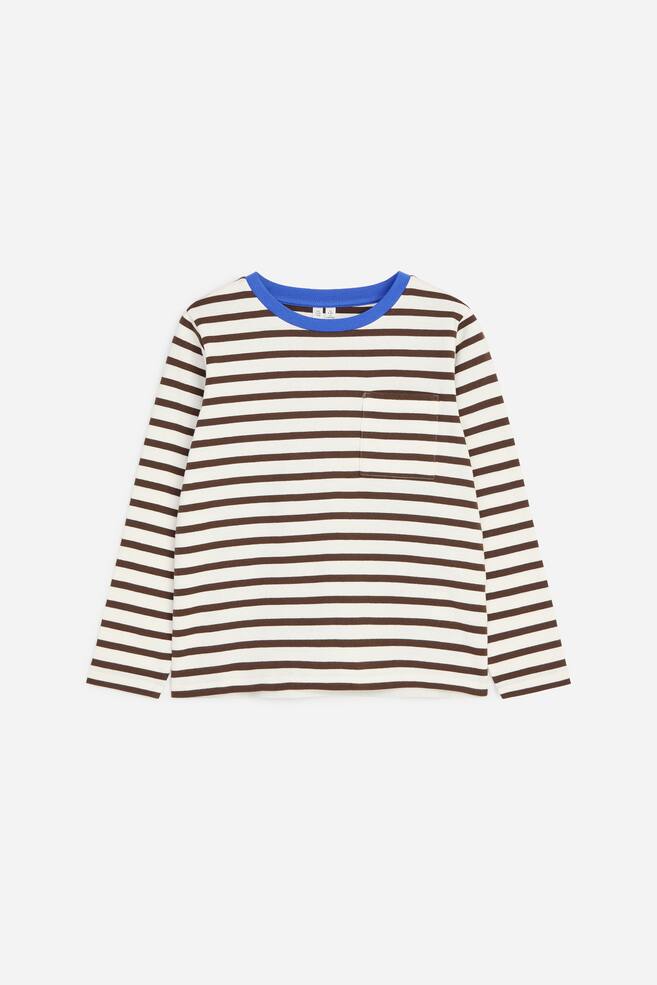 Camisola de mangas compridas - Castanho/Azul/Branco/Verde-escuro - 1