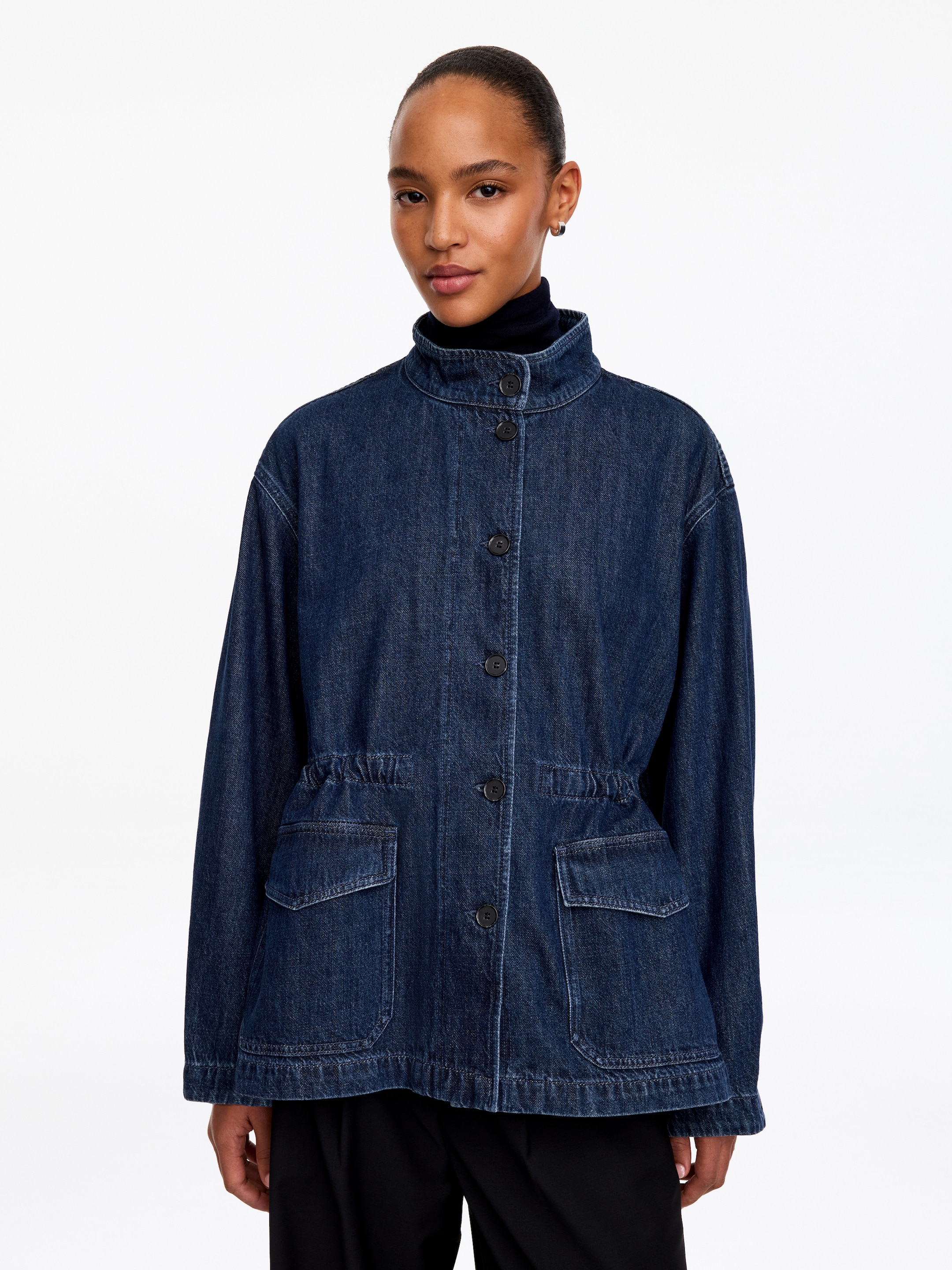 Cotton-Lyocell Denim Overshirt - Blue - Regular fit - women - StillMedia/Lookbook - 4