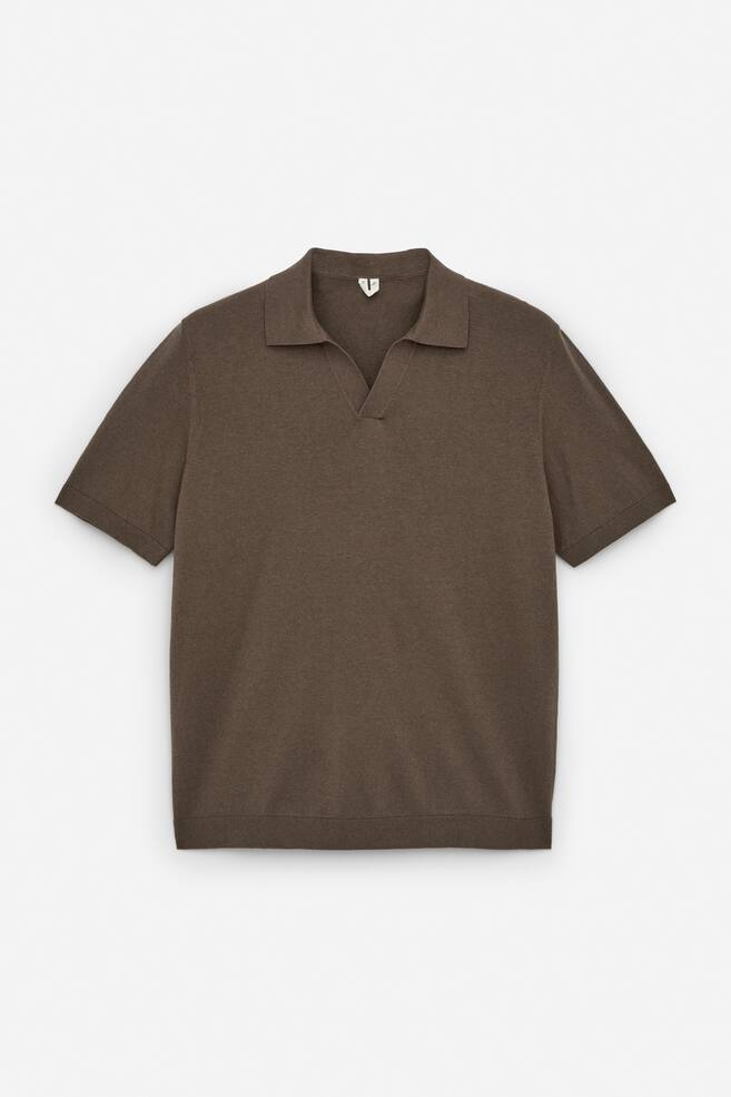 Cotton Linen Polo Shirt - Mole/Dark Blue/Light Mole/Dark Blue/Burgundy - 1