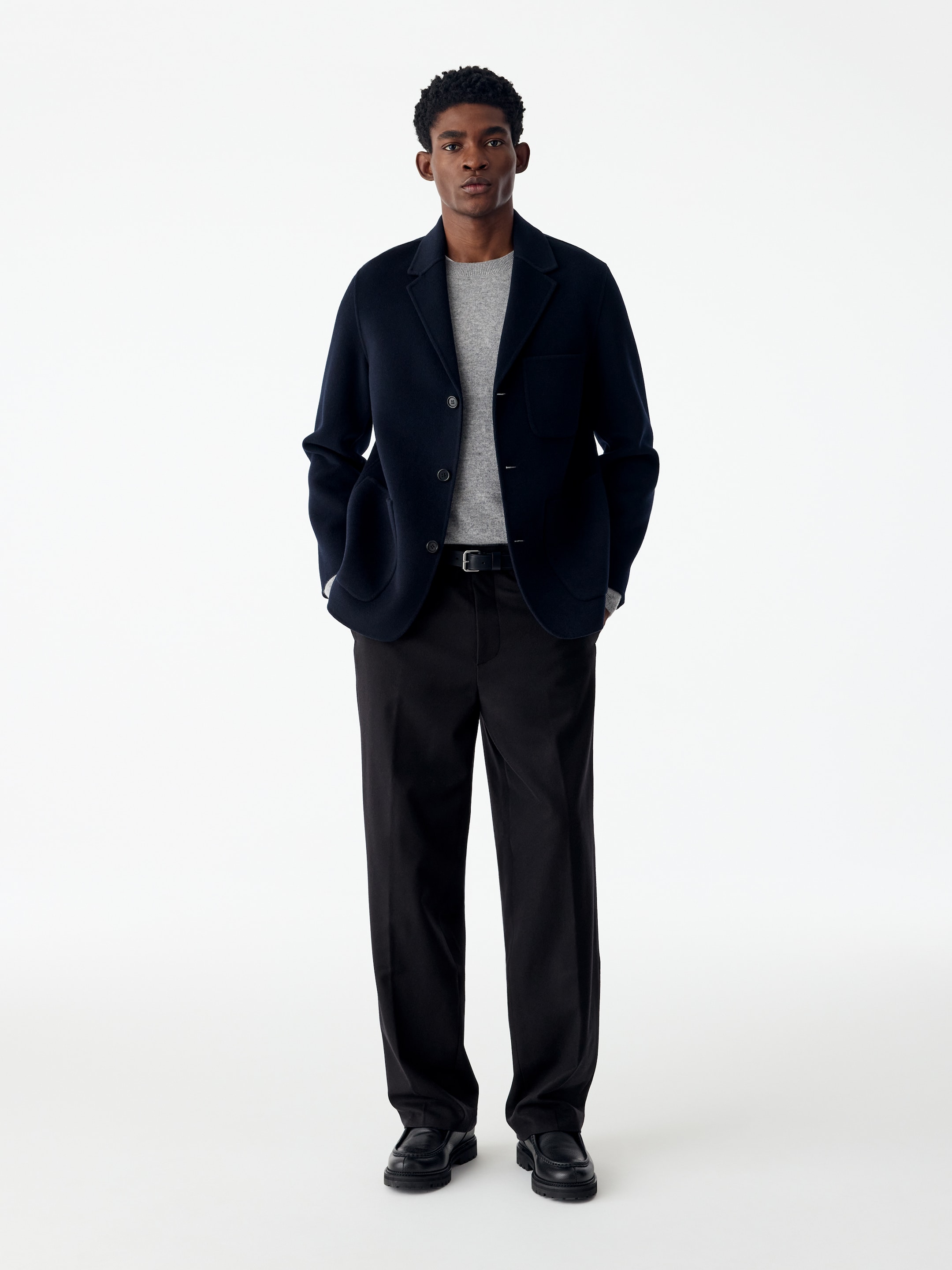 Weite Flanellhose - Dunkelblau - Loose Fit - men - StillMedia/Lookbook - 5