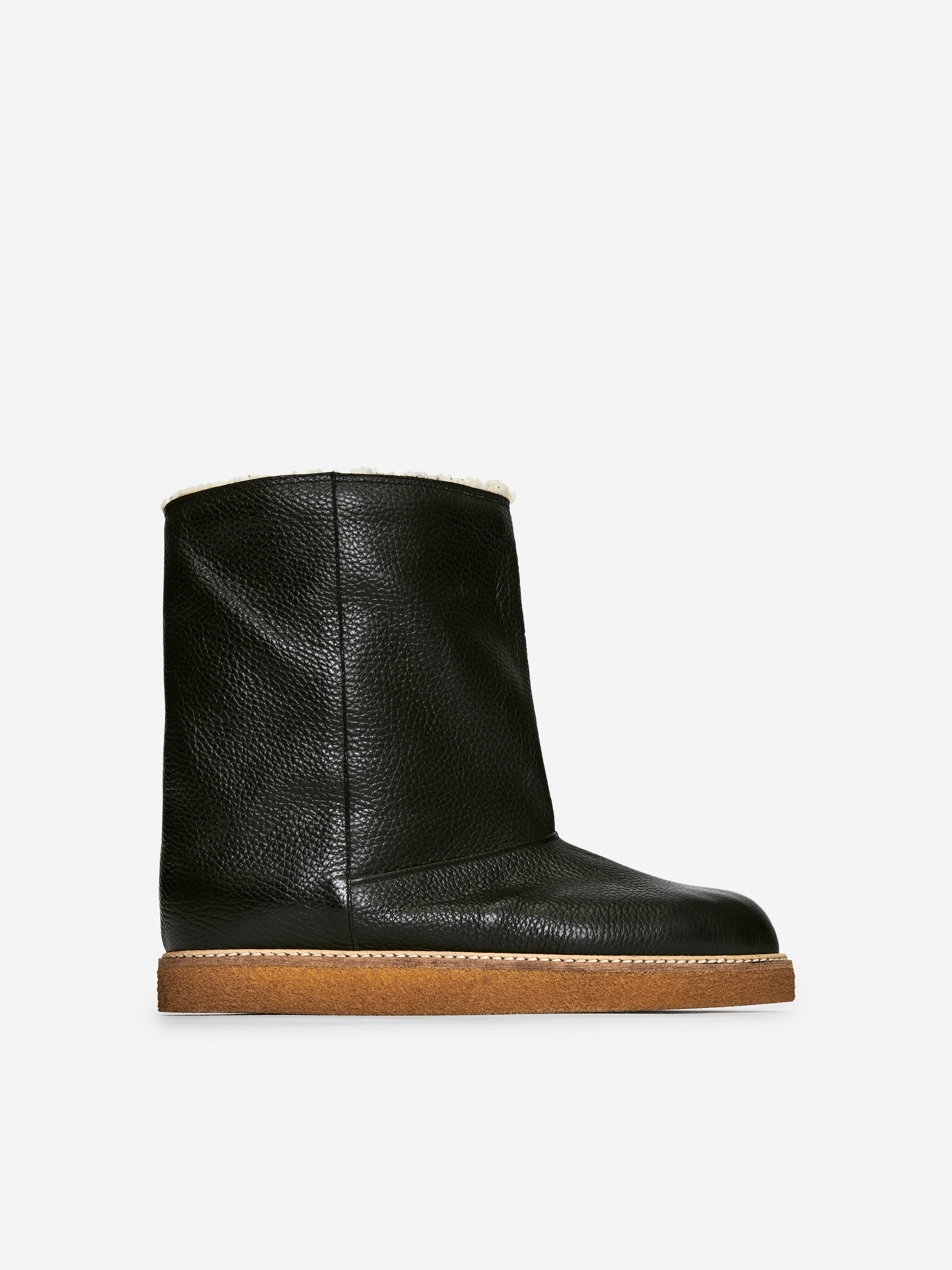 Größeres Bild ansehen: Gefütterter Lederstiefel - Schwarz - Ladies | H&M DE 1