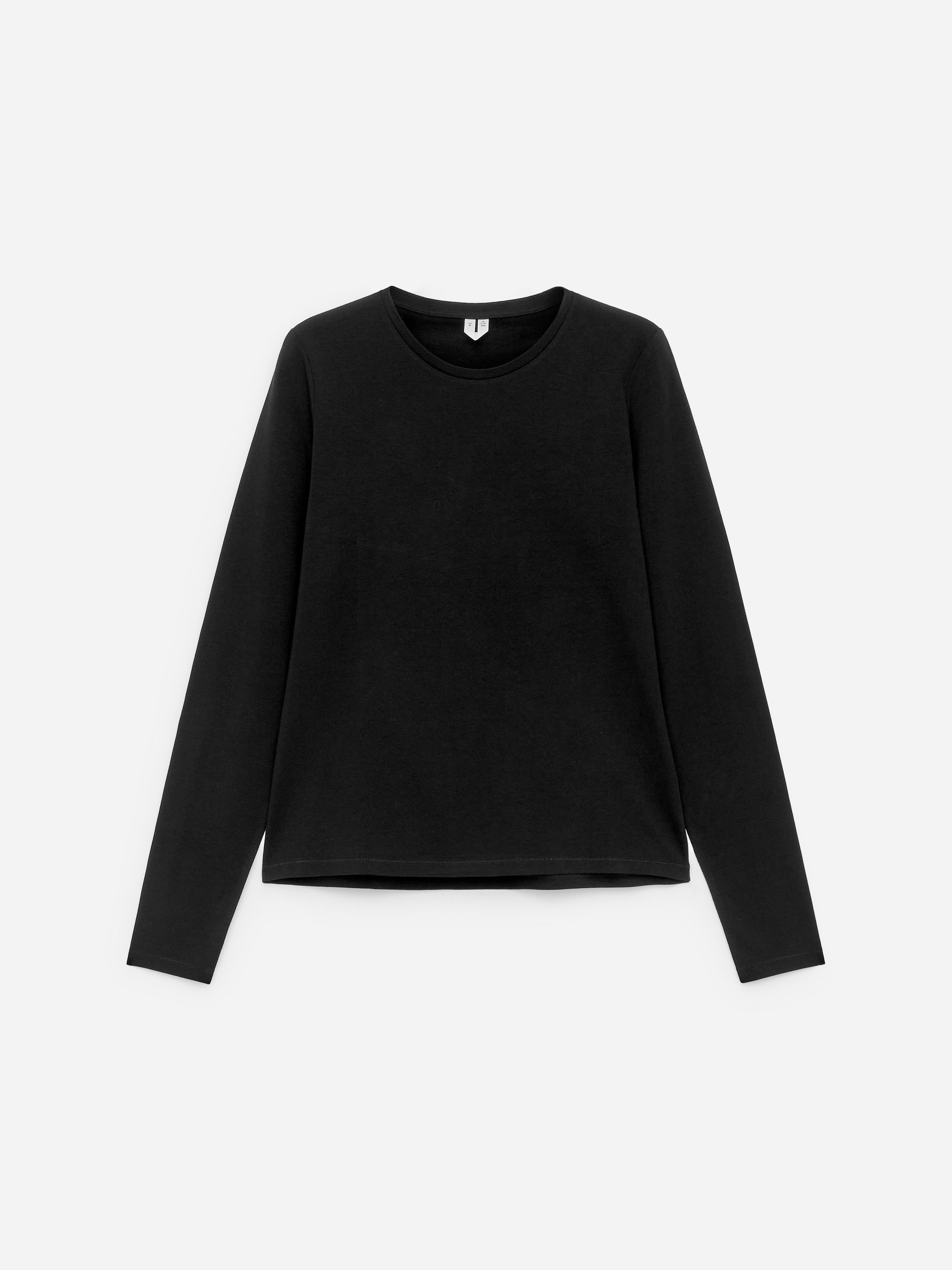 Långärmad t-shirt i bomullsstretch - Svart